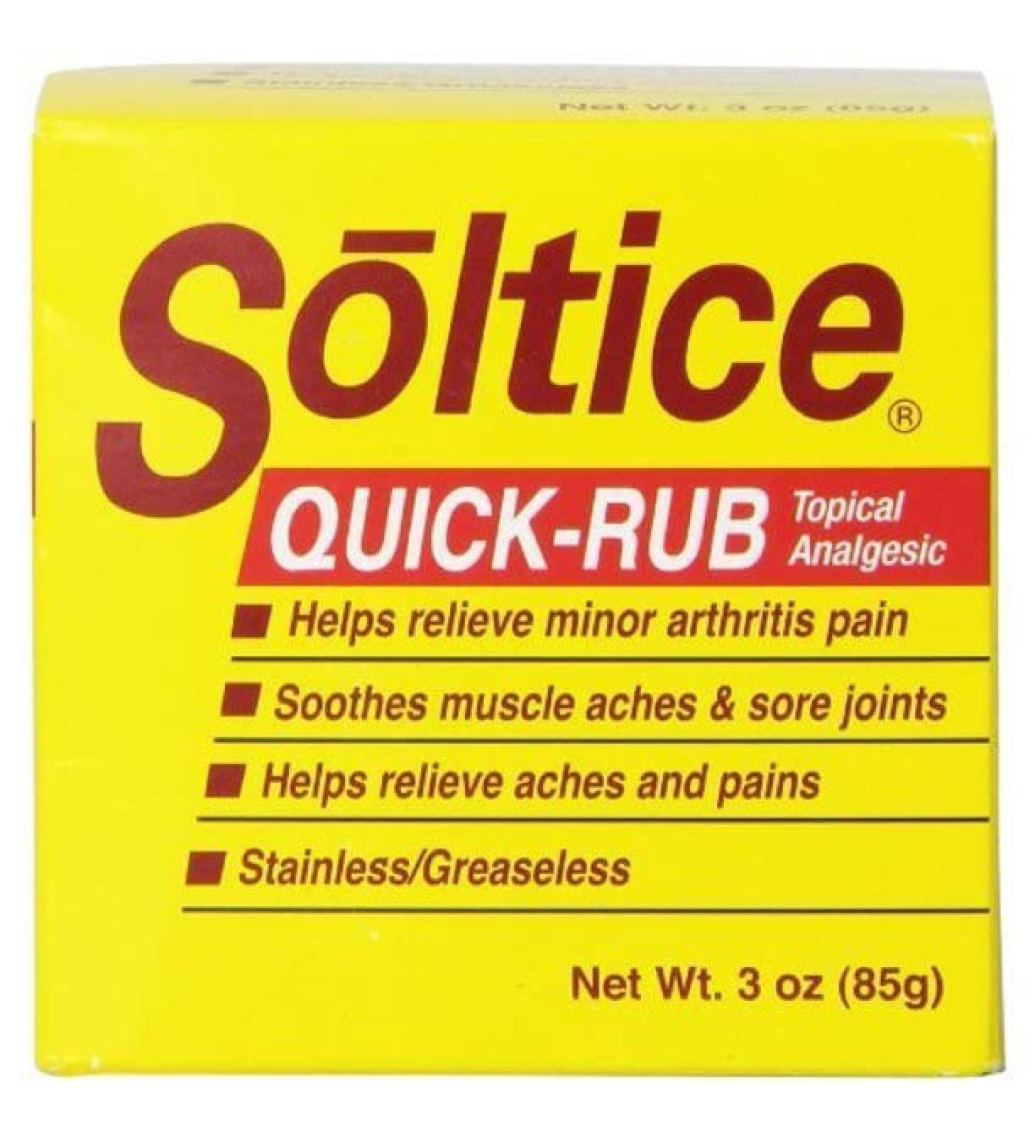 Soltice Quick Rub Topical Analgesic - 3 oz (Pack of 3) | Fast Pain Relief Solution - Buy Online on GoSupps.com