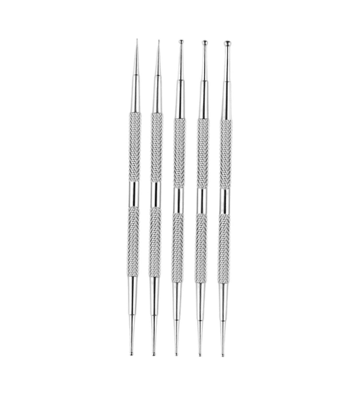 Nail Dotting Pen Dual-Ended DIY Design Nail Art Dot Paint Manicure Kit 5PCS Brushes - Buy Online on GoSupps.com