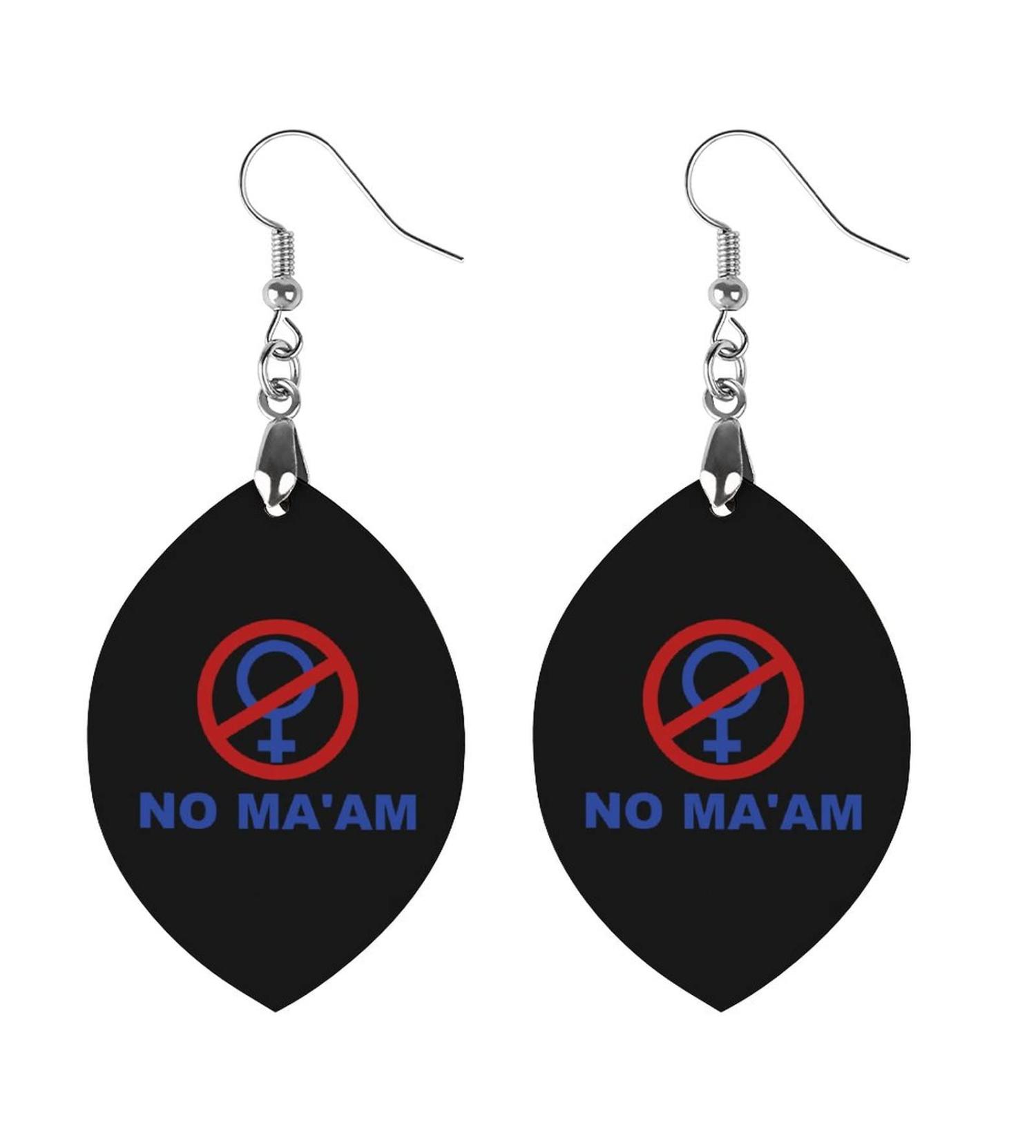 NO MA'AM Wooden Earrings Cute Earrings Drop Dangle Earrings Pendant Jewellery for Women - Buy Online on GoSupps.com