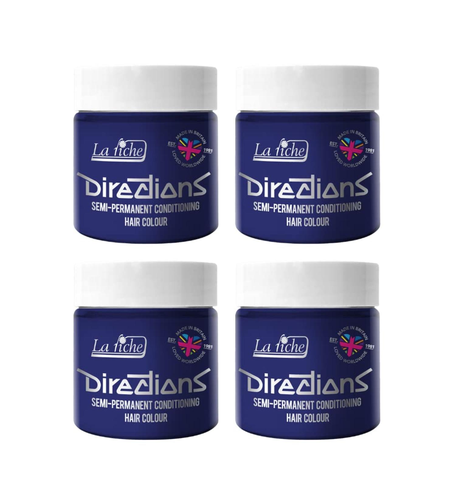 4x La Riche Directions Semi-Permanent Hair Color 100ml Tub - Ultra Violet Ultra Violet 100 ml (Pack of 4)