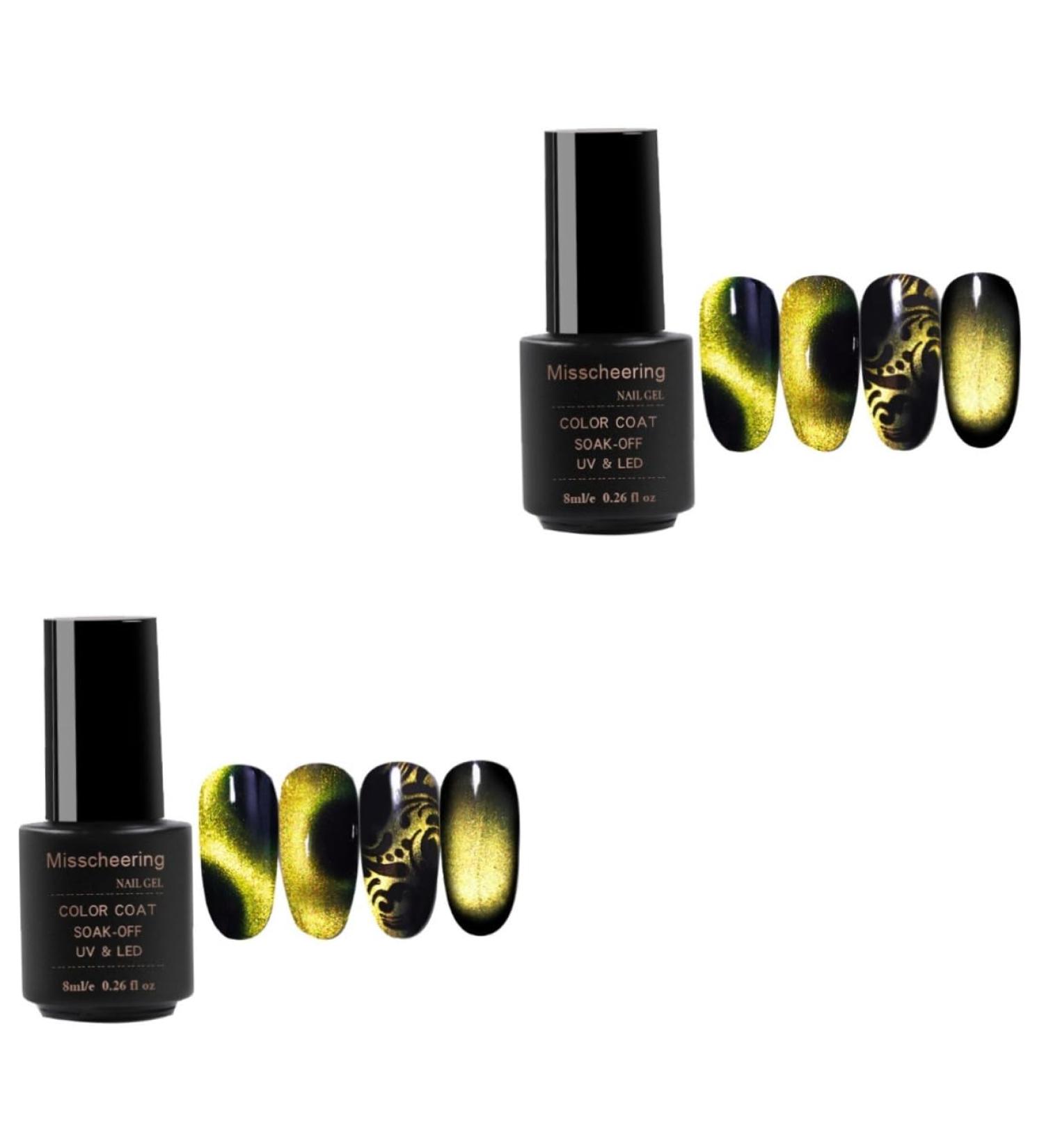 Balacoo 2pcs Nail Molding Gel Glitter Polish Cat Eye Nail Varnish Gel Top Coat 9 5.3*2.2cmx2pcs As Shownx2pcs - Buy Online on GoSupps.com