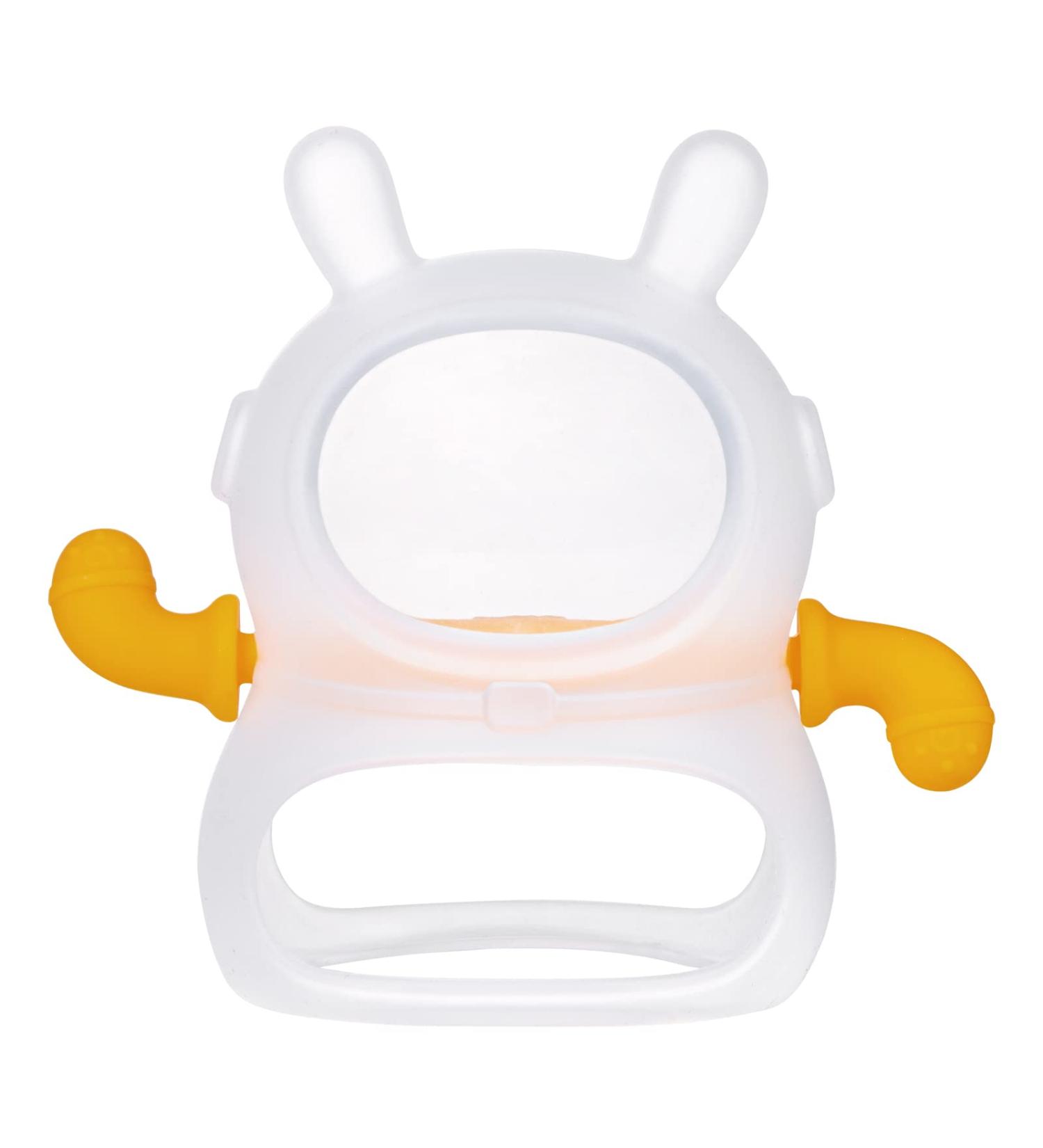 Space Rabbit Gloves Teether - Anti-Drop Silicone Toy for 3+ Months Infants - BPA-Free Baby Chew Toy in Translucent Yellow - Buy Online on GoSupps.com