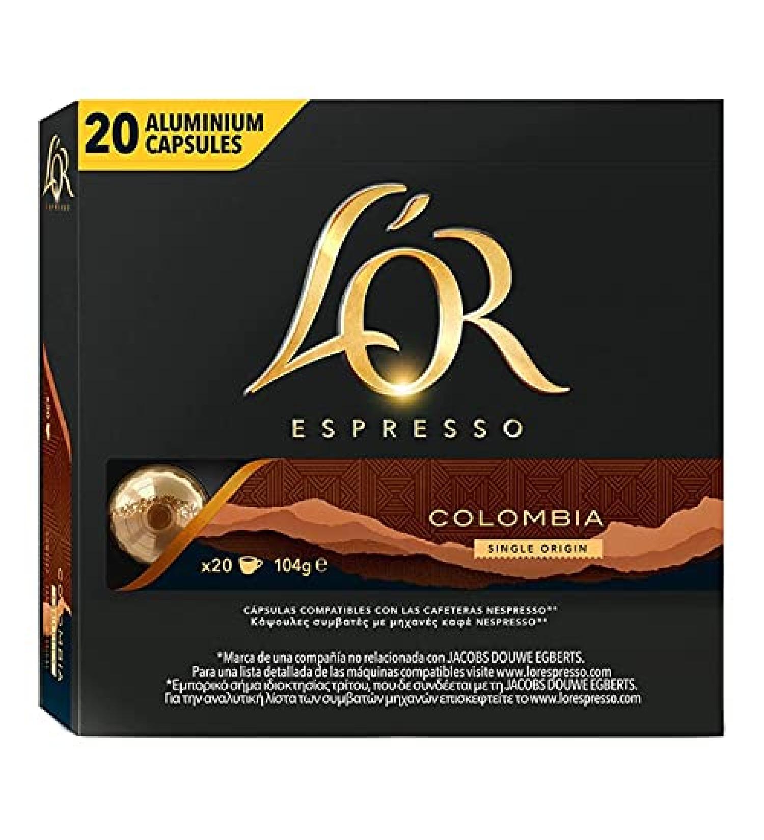 L'OR L'OR Espresso Coffee Capsules Colombia Origins | Intensity 8 | 200 Nespresso Compatible Capsules (R)