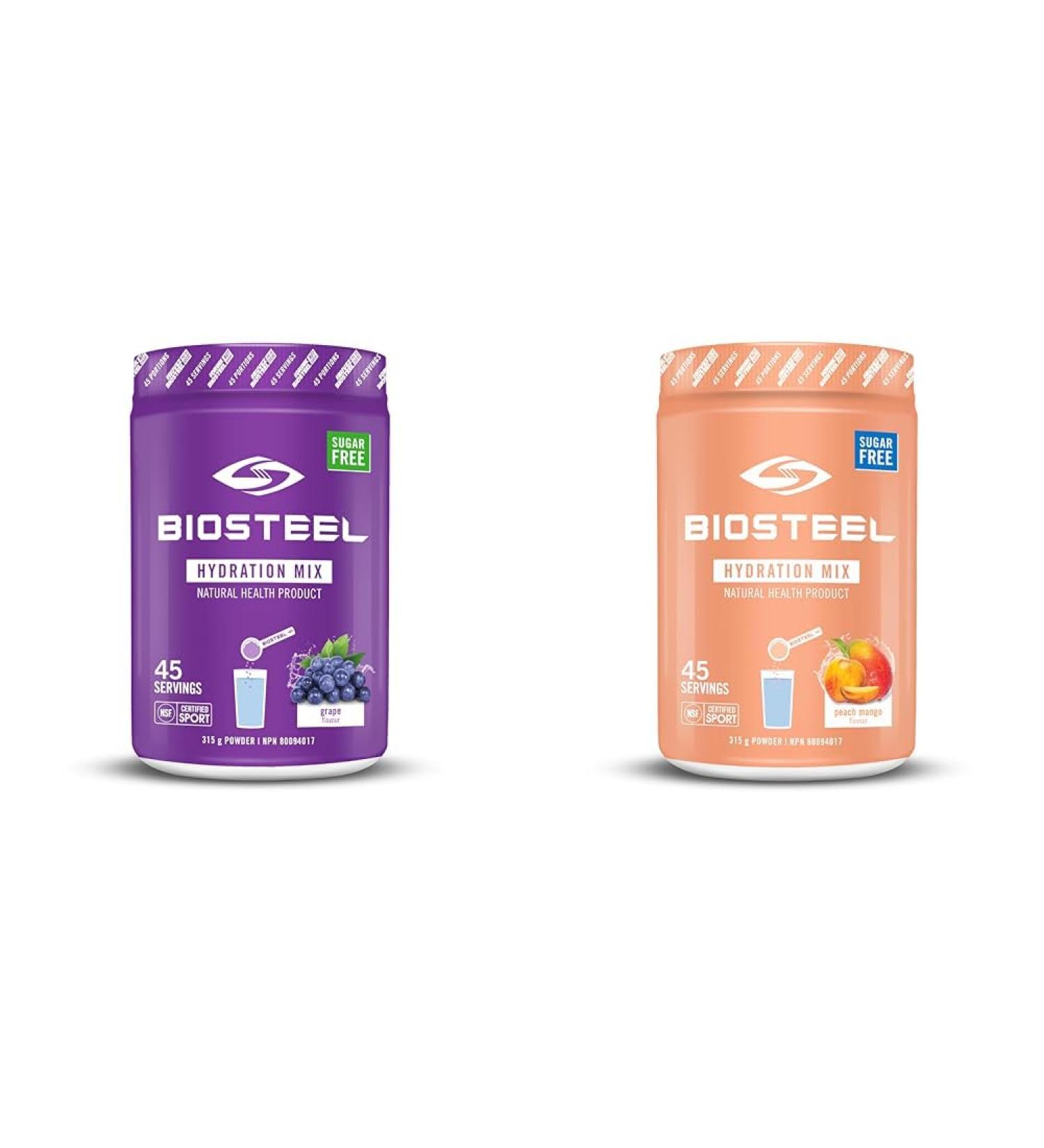 BioSteel Hydration Mix Great Tasting Hydration with Zero Sugar and No Artificial Flavours & BioSteel Hydration Mix Great Tasting Hydration with Zero Sugar 45 Servings (Pack of 1) Hydration Mix+Hydration Mix Peach Mango - Buy Online on GoSupps.com