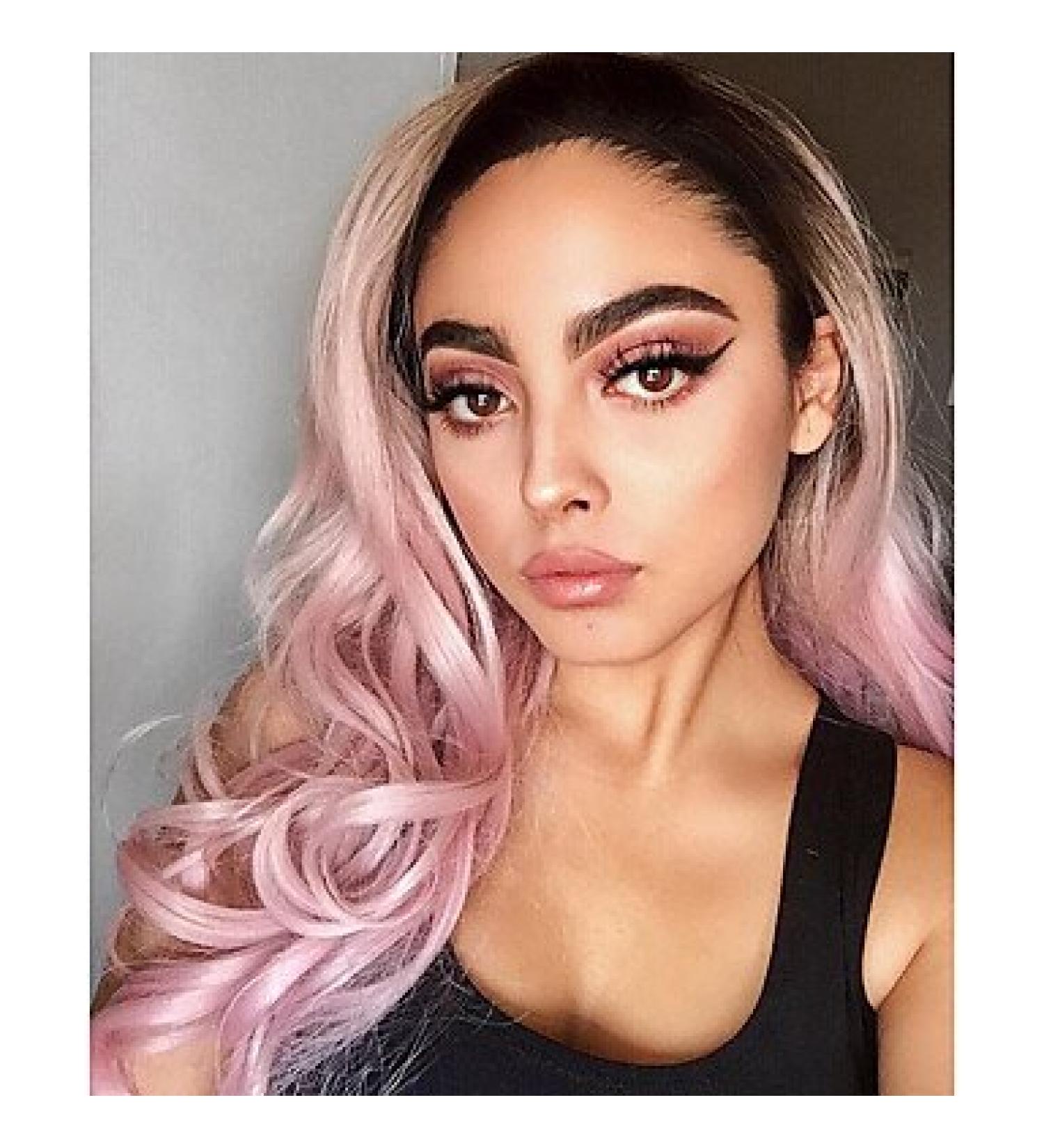 Buy Pink Long Synthetic Lace Front Women's Wig Natural Wave Hairstyle for Instant Glam - Buy Online on GoSupps.com