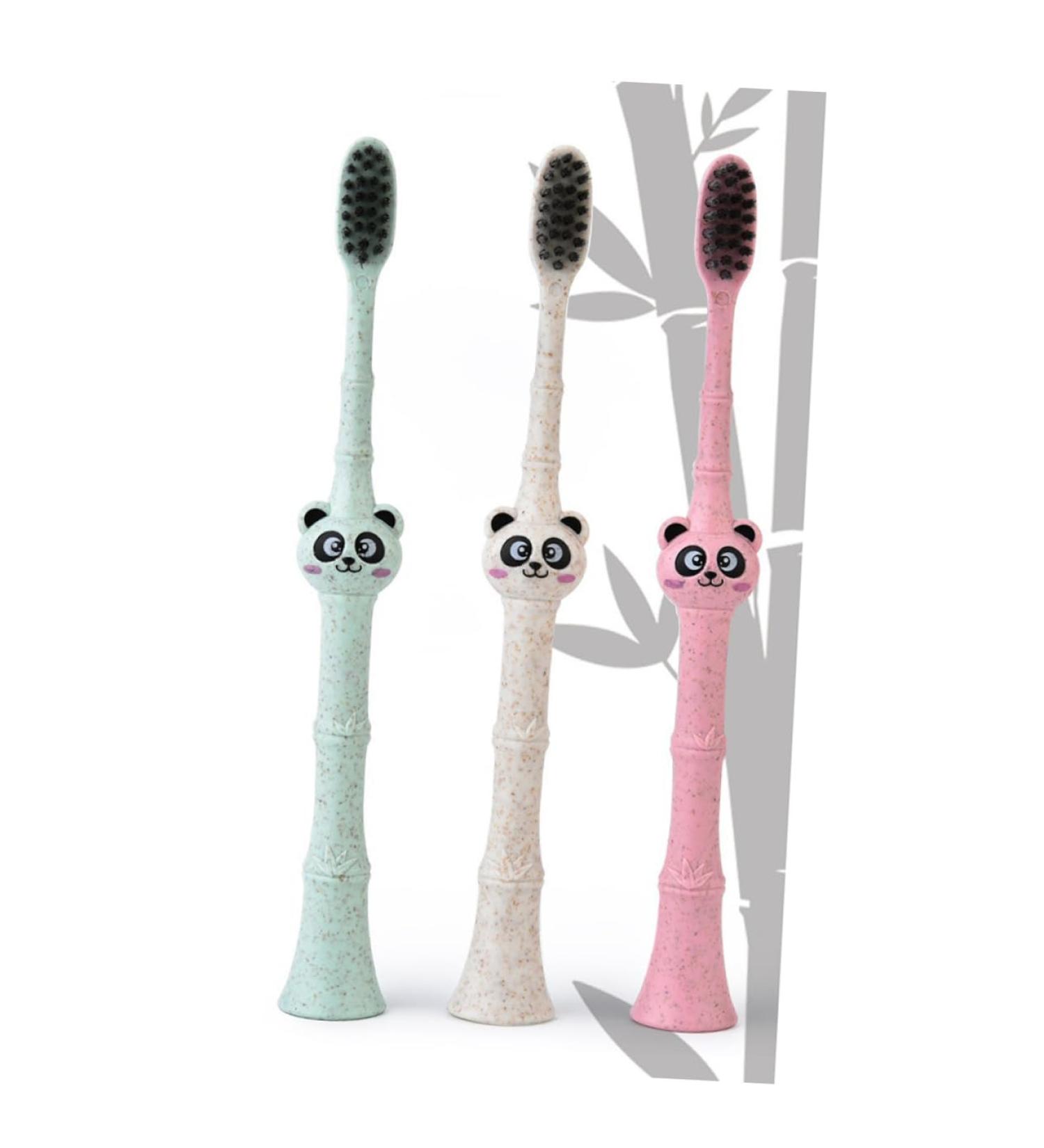 Beaupretty 3-Stick Easy to Hold Children's Toothbrush - Eco-Friendly Panda Design Perfect for Kids' Dental Care - Buy Online on GoSupps.com