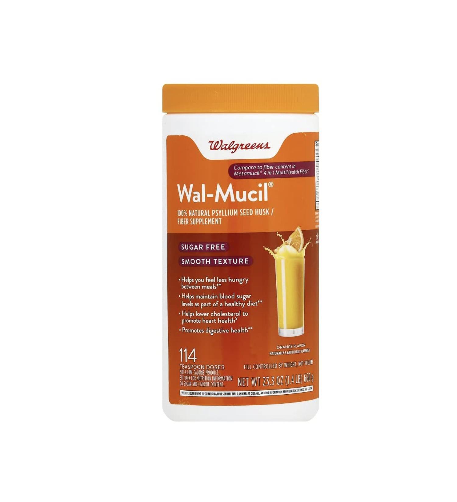 Walgreens Wal-Mucil 100% Natural Psyllium Seed Husk Bulk Forming Fiber Supplement Powder 48.2 oz