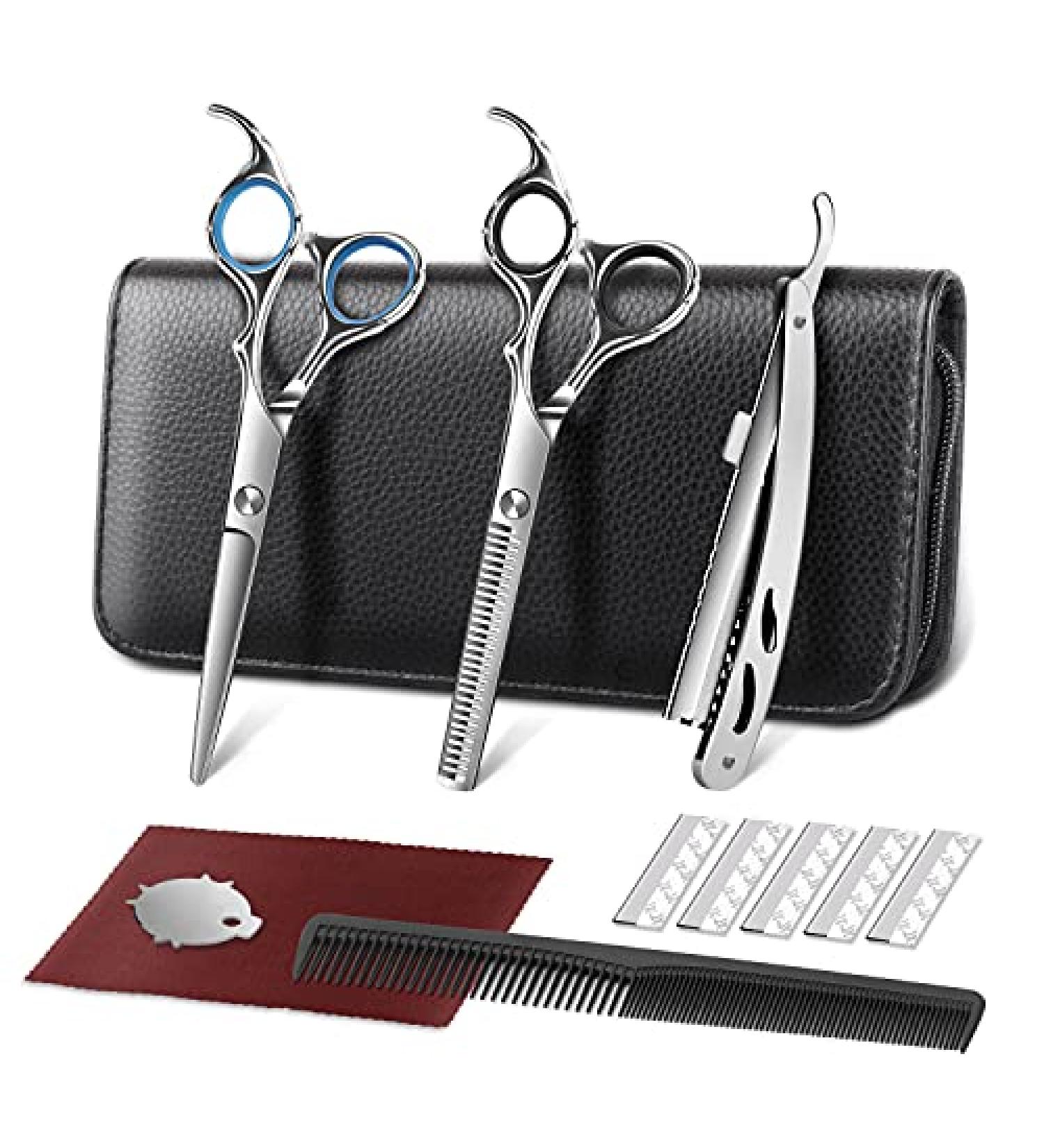 Professional Hair Scissors Set Stainless Steel Cutting & Thinning Scissors for Men Women & Pets | 6CR Hairdressing Tools for Salon & Home Use - Buy Online on GoSupps.com