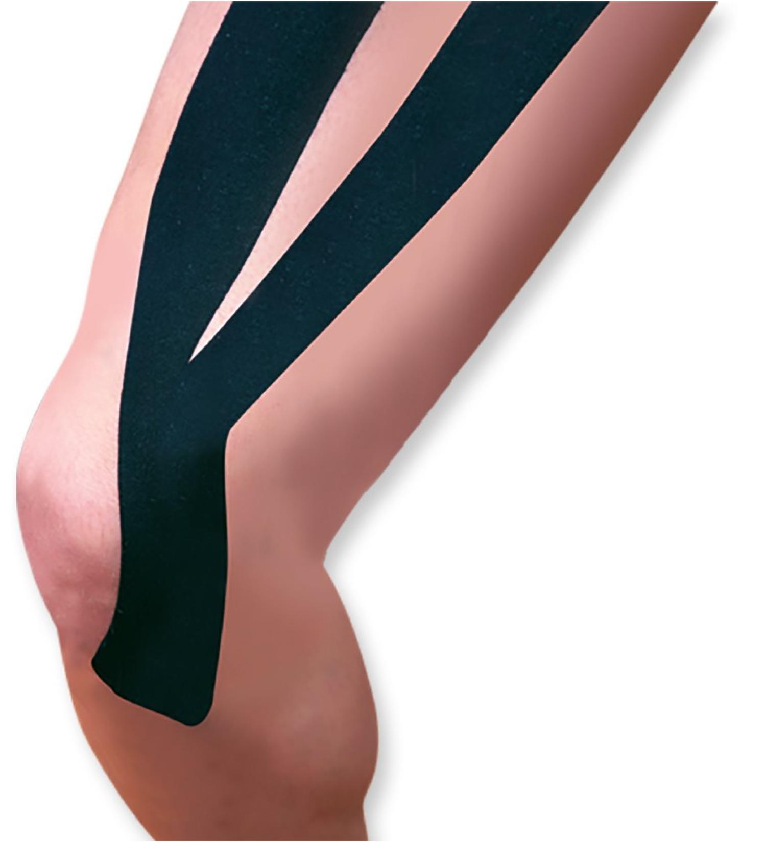 Kinesiology Tape Synthetic Y Strips Black