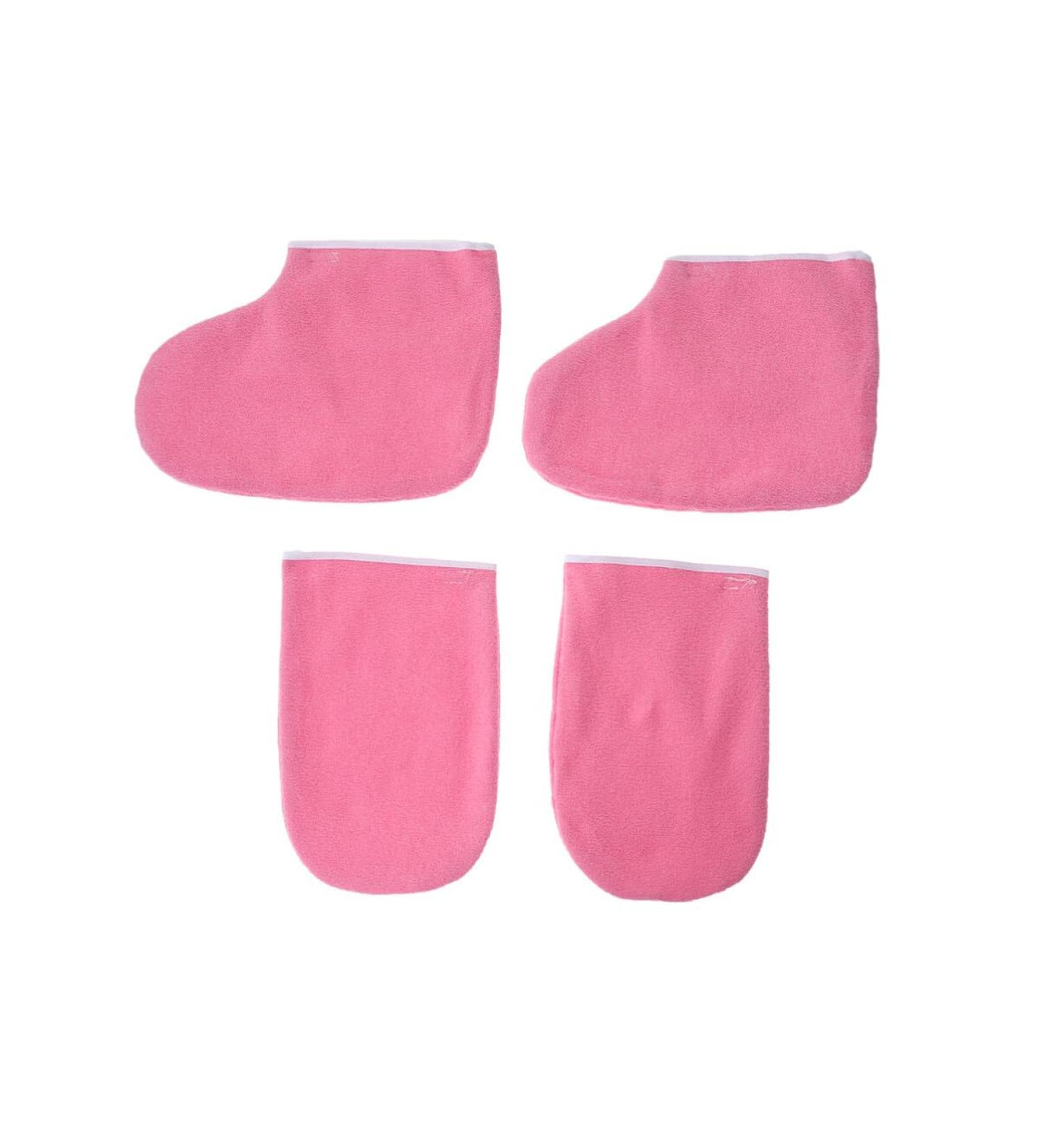 CALLARON 2 Pairs Spa Paraffin Wax Booties Spa Mittens Spa Paraffin Wax Gloves Booties Foot Hand Spa Cover Paraffin Wax Refill Feet Cover Bags Paraffin Wax for Feet Work Moisturizing Heater