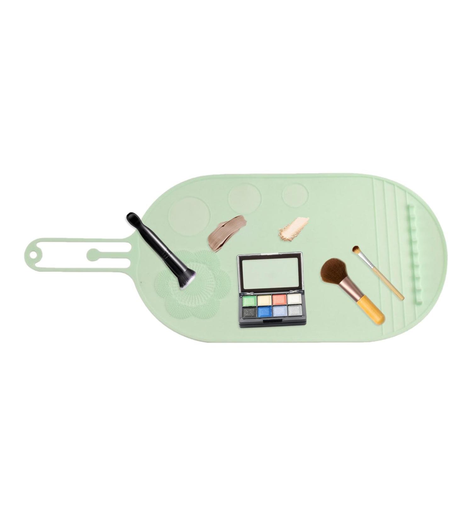 Make up Brush Cleaner Pad | Silicone Cleanser Brush Clean Pad - Portable Cosmetic Cleaning Pads Scrubber Mat Pad for Foundation & Lip Brush green - Buy Online on GoSupps.com