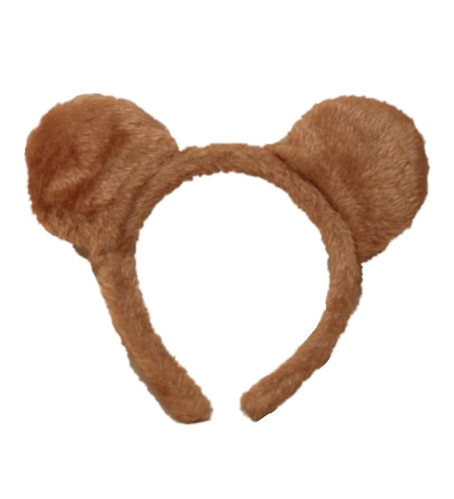 Brown Soft Furry Teddy Bear Ears Alice Hair Band Headband Fancy Dress