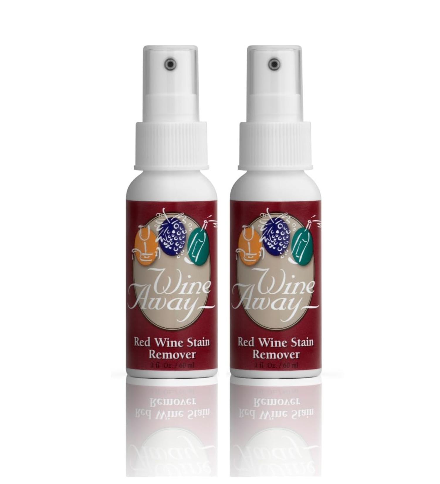 Wine Away Red Wine Stain Remover - Travel-Friendly Fabric & Carpet Stain Remover - 2-OZ Set - Fresh Citrus Scent - Perfect for On-the-Go Use - Buy Online on GoSupps.com