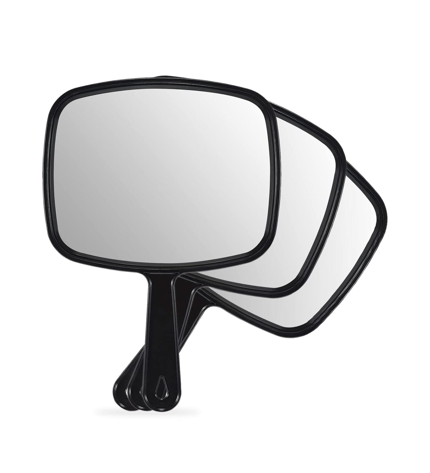 OMIRO Hand Mirror Set - All Black Handheld Mirrors with Handles (Pack of 3) - Buy Online on GoSupps.com