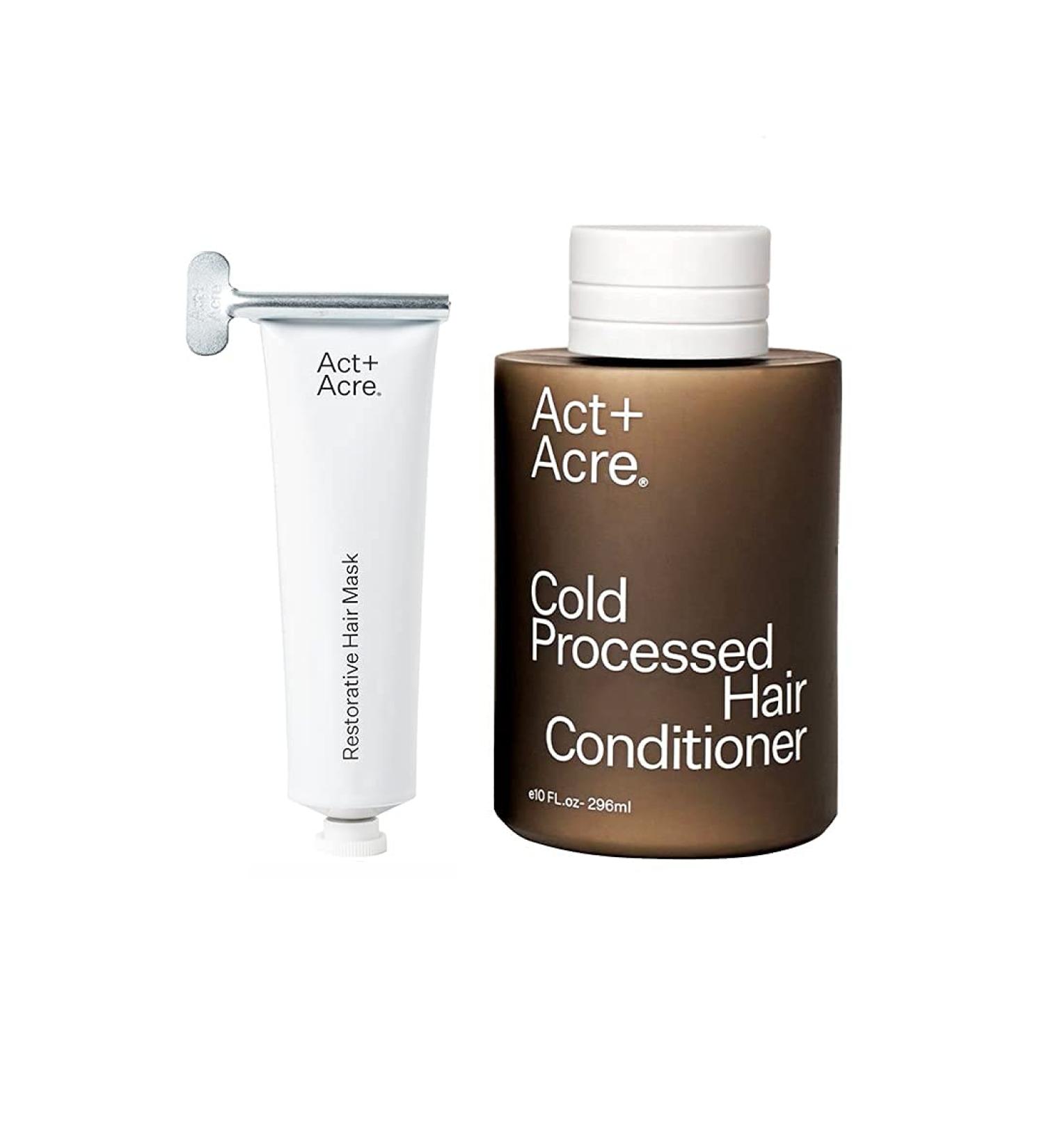 ACT+ACRE Restorative Hair Mask with Castor Oil | Lightweight Hair Treatment Mask | Cold Processed Conditioner (10 Fl Oz) - Buy Online on GoSupps.com