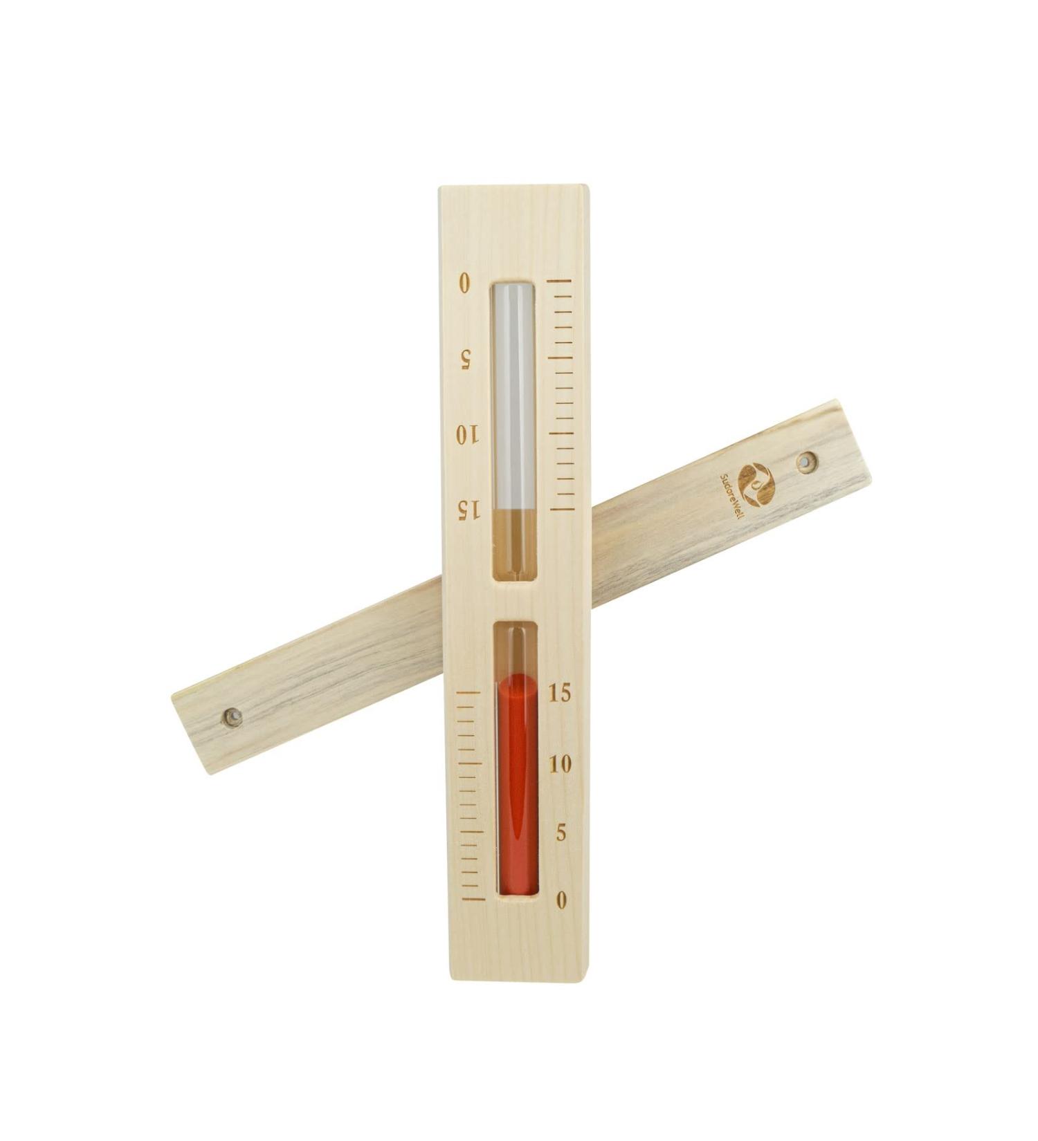 SudoreWell Premium Sauna Hourglass Timer - 15 Minutes Pine Wood & Red Sand for Perfect Relaxation - Buy Online on GoSupps.com