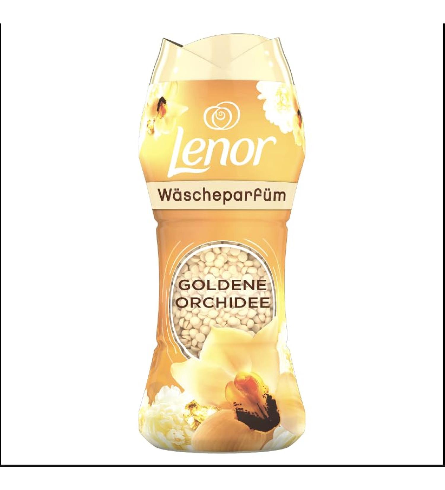 Lenor Perle Washing Machine Perfumer 6 x 210 g Gold and Vanilla Flowers Maxi Format Laundry Perfume Intensifier for an Explosion of Freshness 100% Recycled Plastic GOLD AND FLOWERS