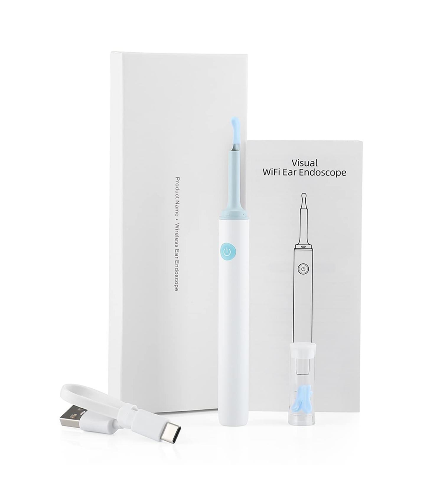 Wireless Ear Cleaner Camera | Visual Earwax Removal Tool with 6 LED Lights | 5MP 3.9mm Ultra-fine Diameter | iOS & Android Compatible | Compact & Lightweight | Kids & Adults - Buy Online on GoSupps.com