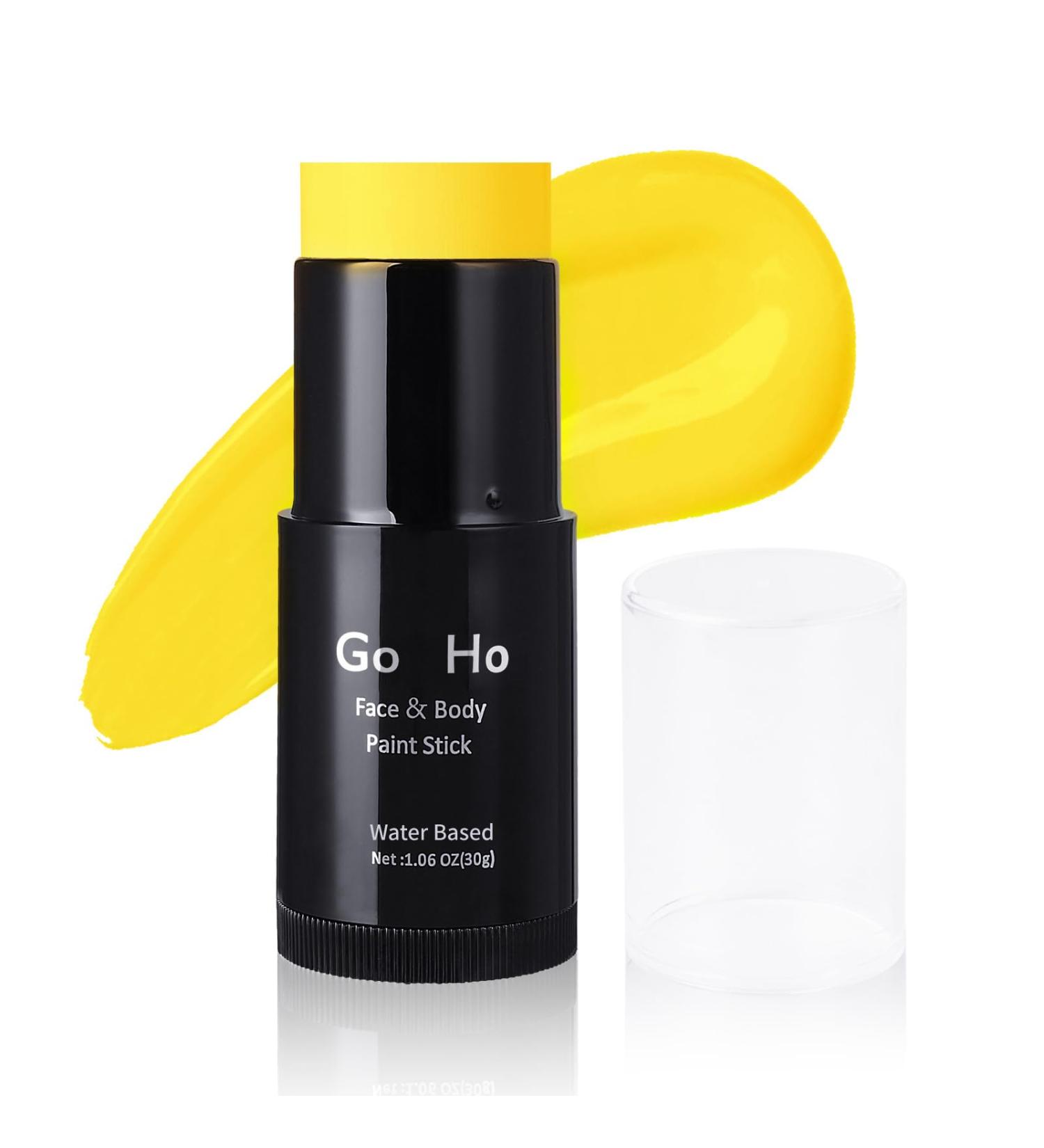 Go Ho Yellow Face Paint Stick - Water Based Non-Toxic Washable Yellow Body Paint for Halloween Cosplay & SFX Makeup - Full Coverage for Adults & Children - Buy Online on GoSupps.com