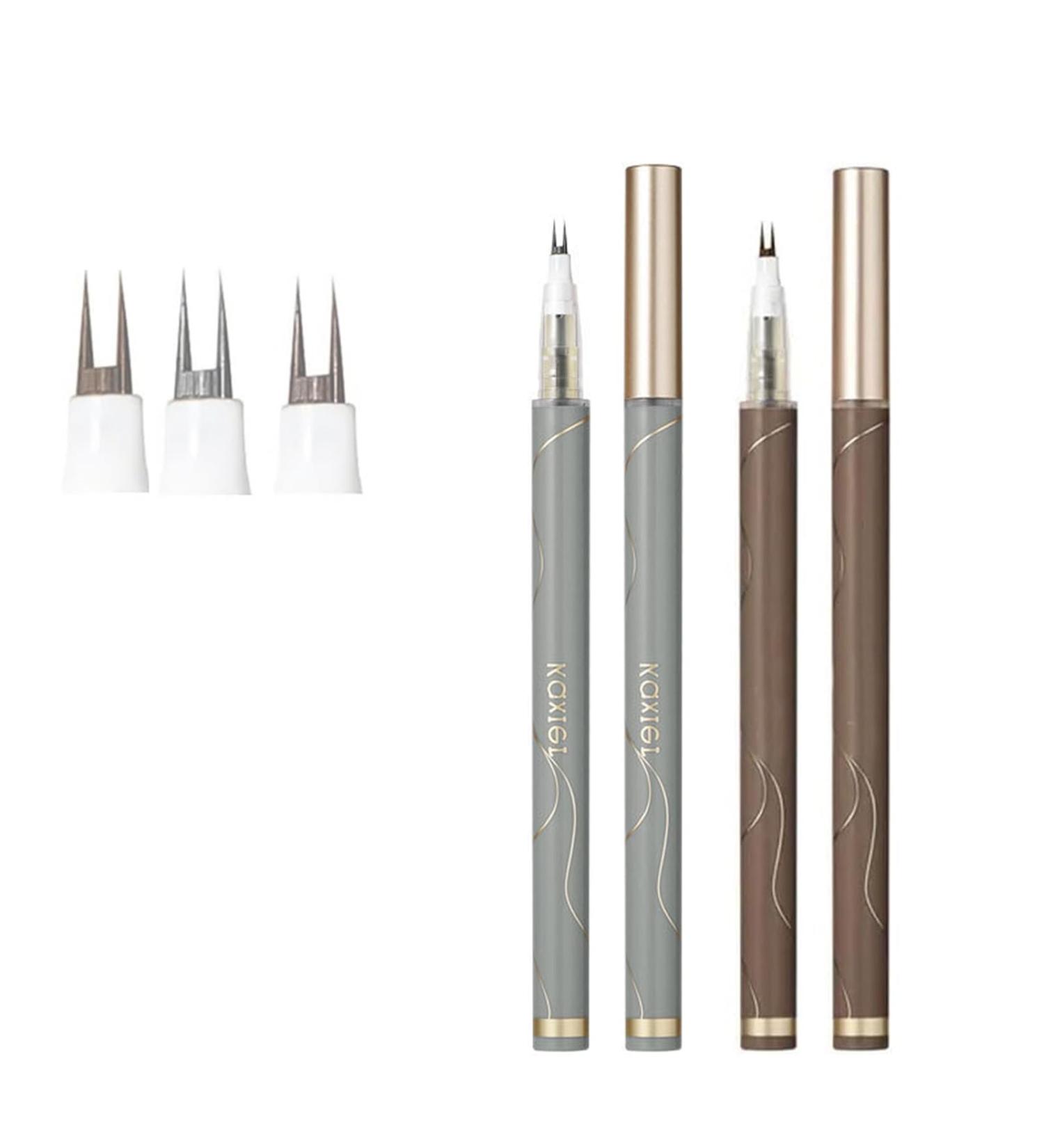 Double Tip Lower Eyelash Pencil 2024 Upgraded 3D Waterproof 2 Tip Eyelash Pen Eye Liner Liquid Eyeliner with Micro Fork Tip for Girls Women Natural Makeup Fine Stroke Eyebrow Pencil (#1+#2) - Buy Online on GoSupps.com