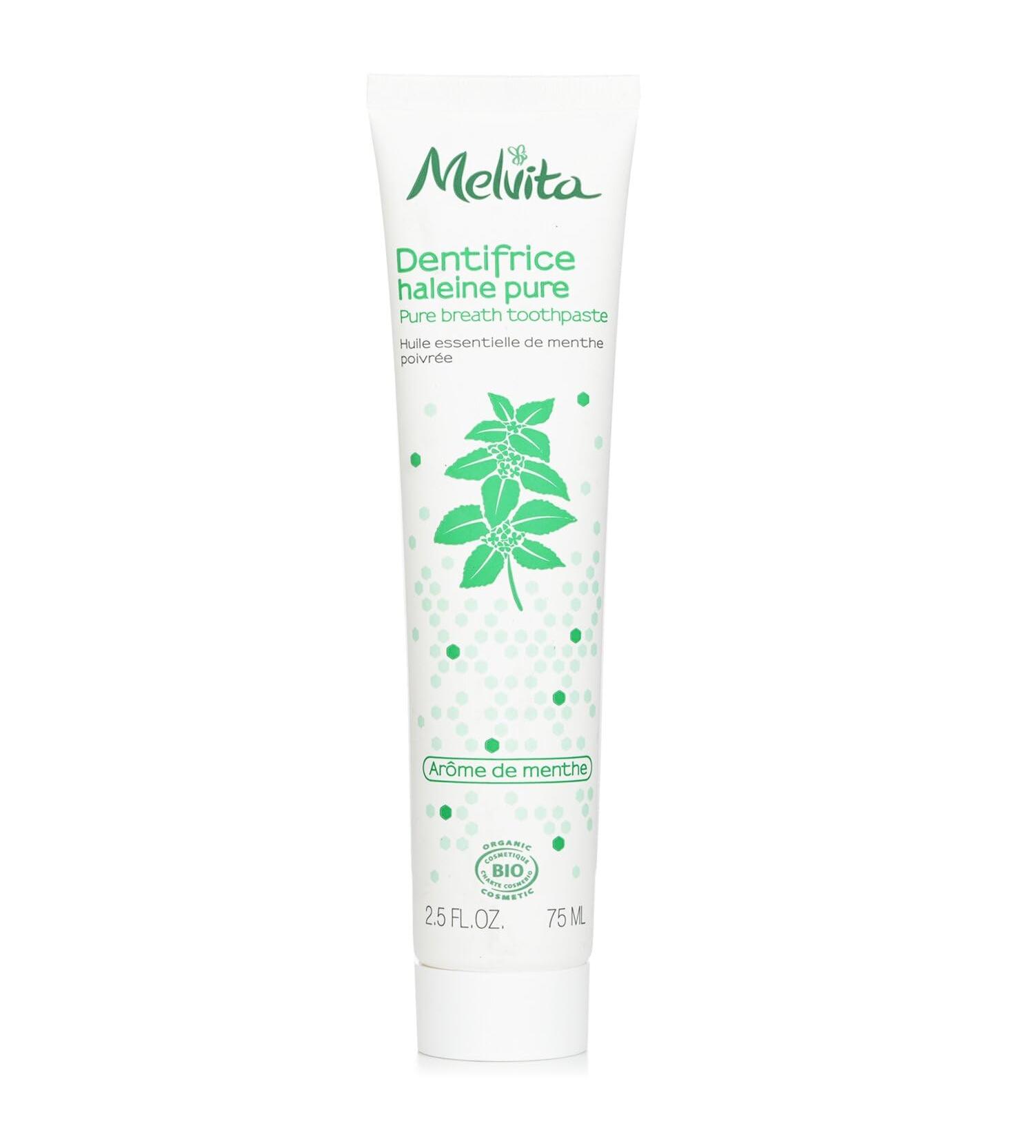 Melvita Natural toothpaste for optimal oral hygiene long-lasting mint freshness environmentally friendly fights dental plaque daily use 75 ml - Buy Online on GoSupps.com