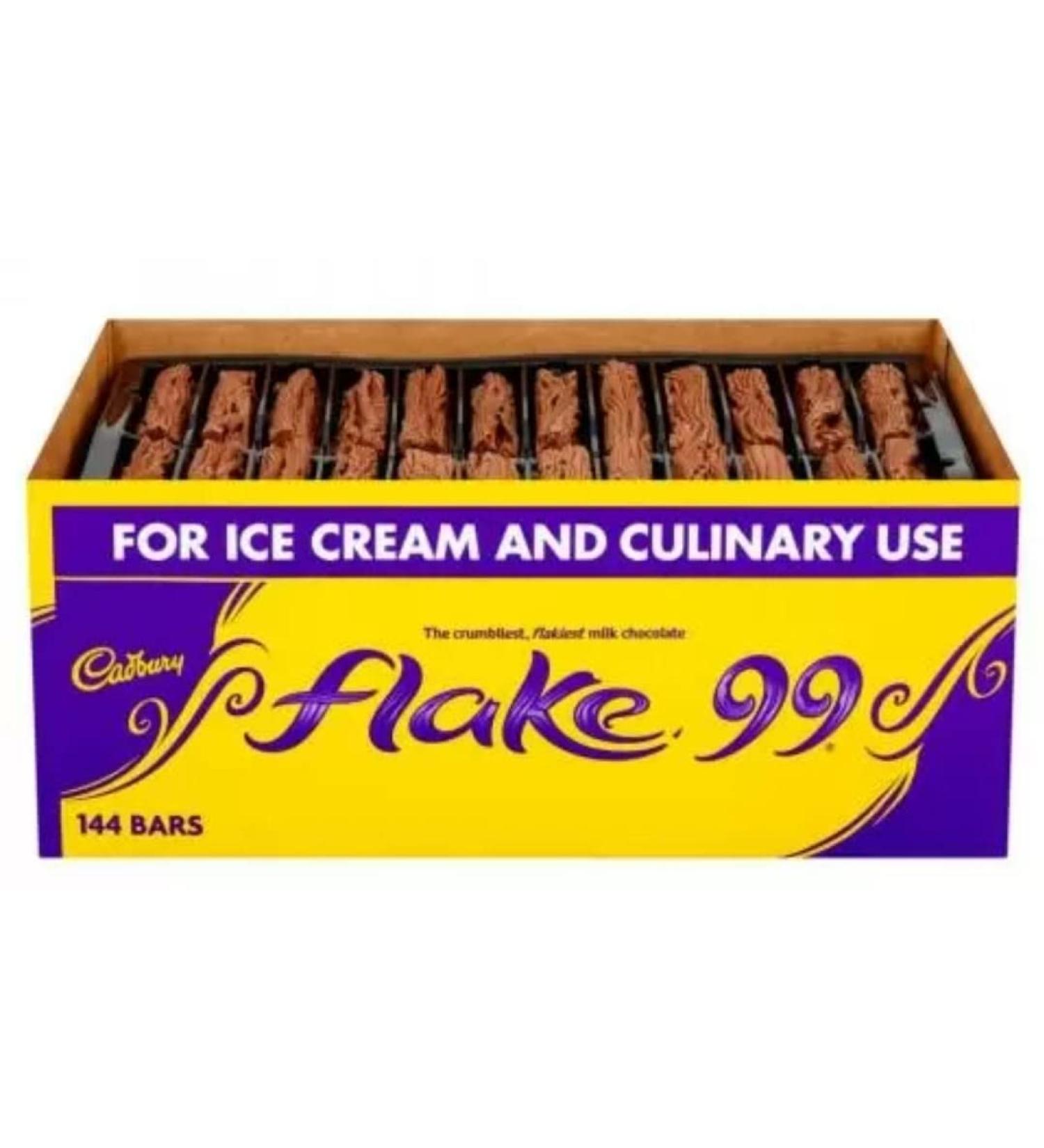  kennykrafts Cadbury Flake 99 Pack of 144 chocolate bars for ice cream culinary use with a thank you sticker - Buy Online on GoSupps.com
