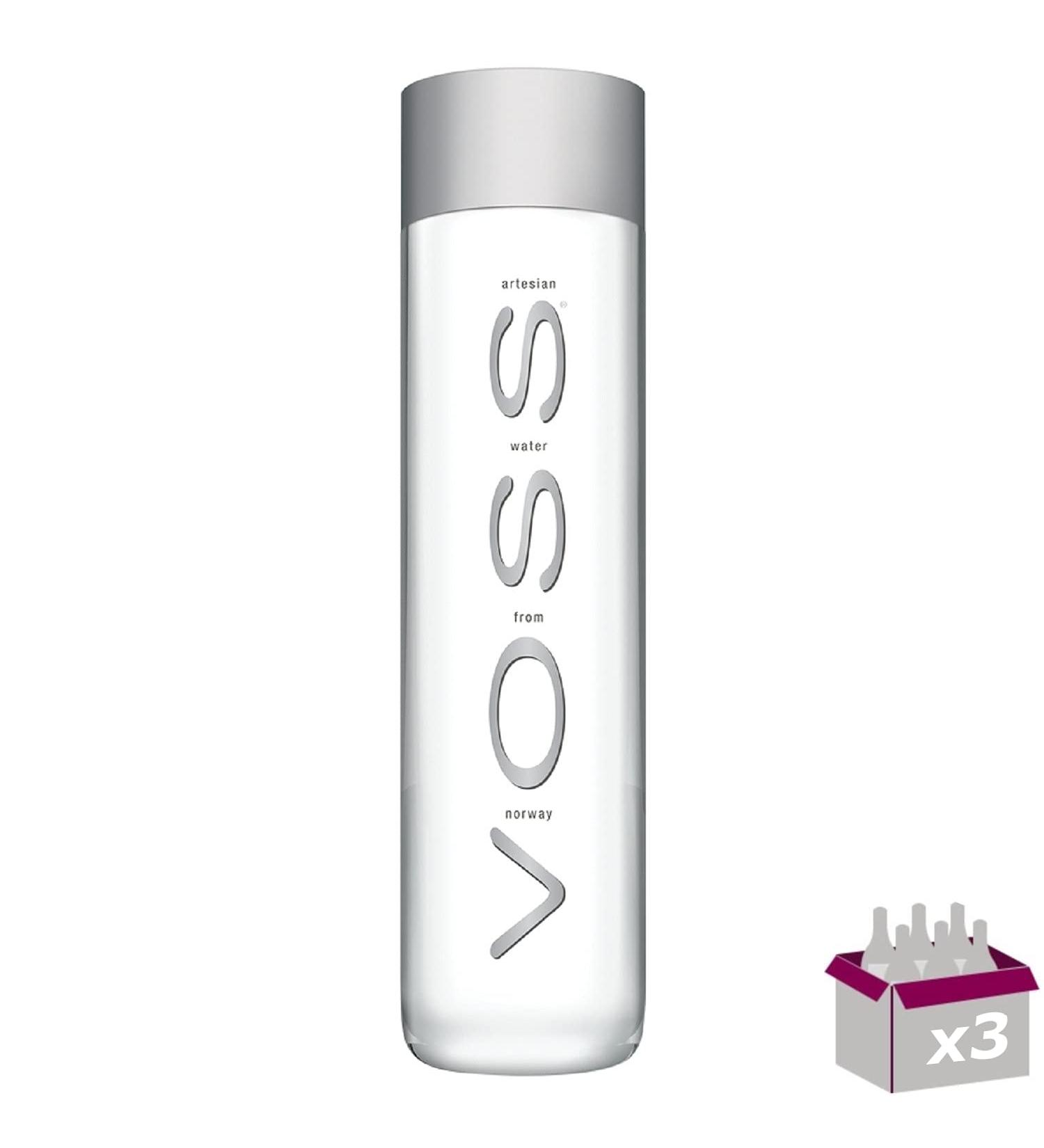 Voss Natural Mineral Water Sparkling 3 x 80 cl Lost Glass