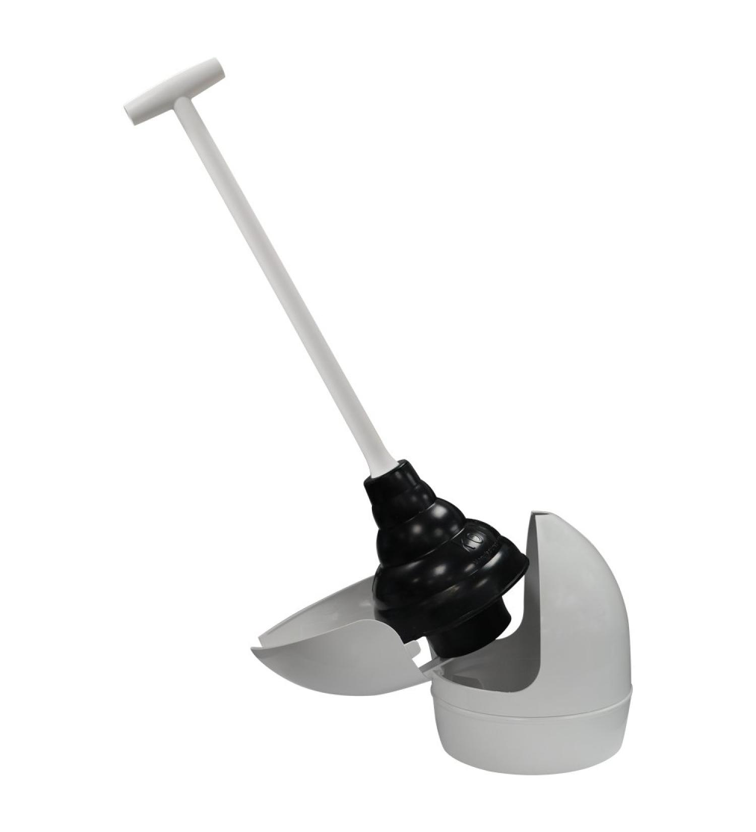 Korky 90-4A Toilet Plunger and Holder, 6.6" x 23", Black, No Size, No Color