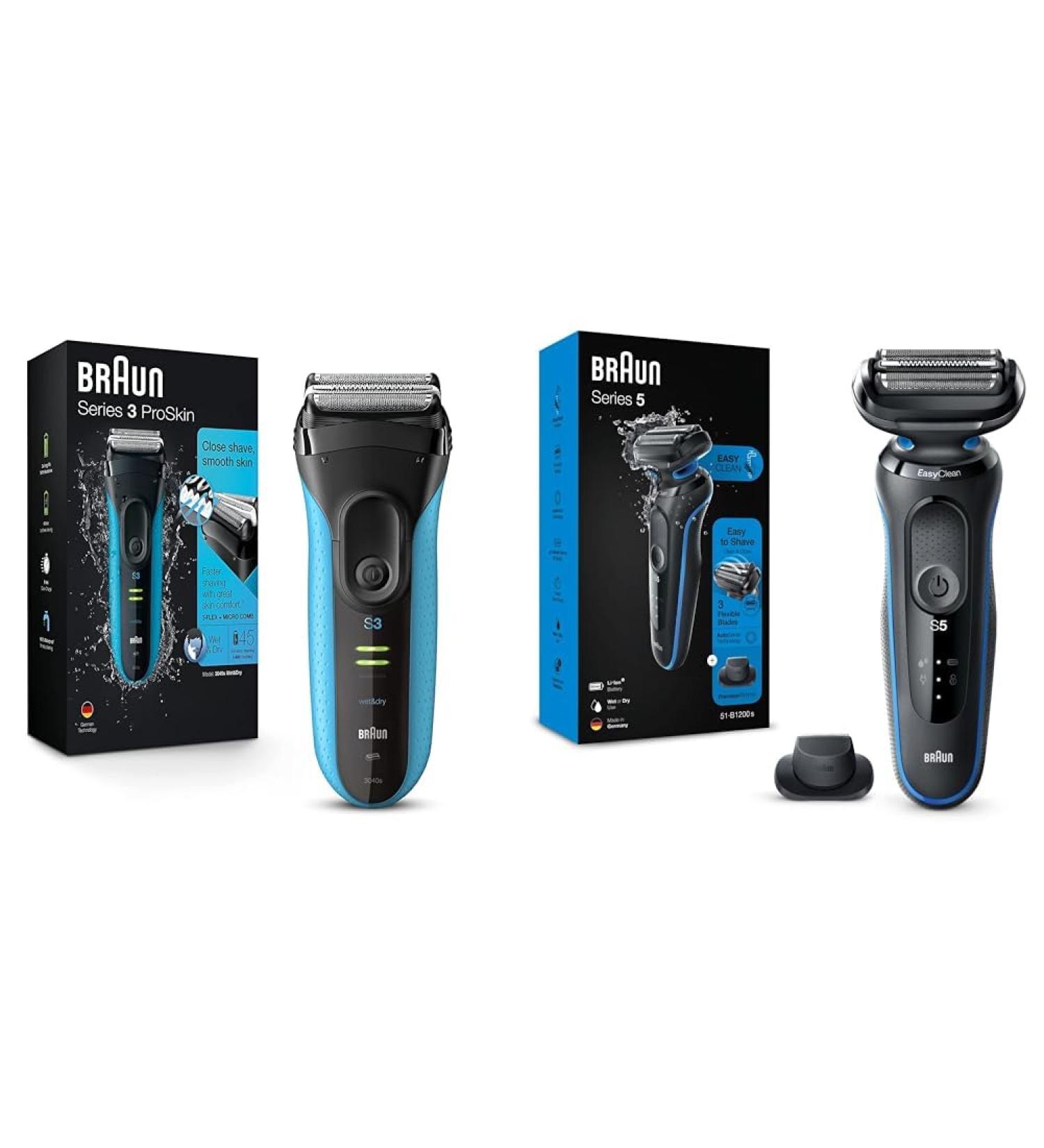BRAUN Series 3 3040 Wet and Dry Shaver Electric Men's Razor Razors Shavers & Series 5 5018s Electric Razor for Men with Precision Trimmer Wet & Dry Rechargeable Shaver+Braun Series 5 - Buy Online on GoSupps.com