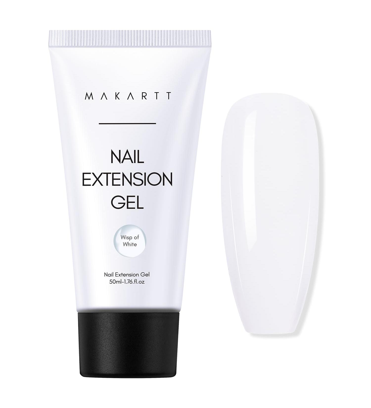 Makartt Poly Nail Gel - Milky White 50ML Gel Builder for Natural-Looking Nail Strengthener 3D DIY Hard Gel Manicures Nail Art Salon Home-Wips of White - Buy Online on GoSupps.com
