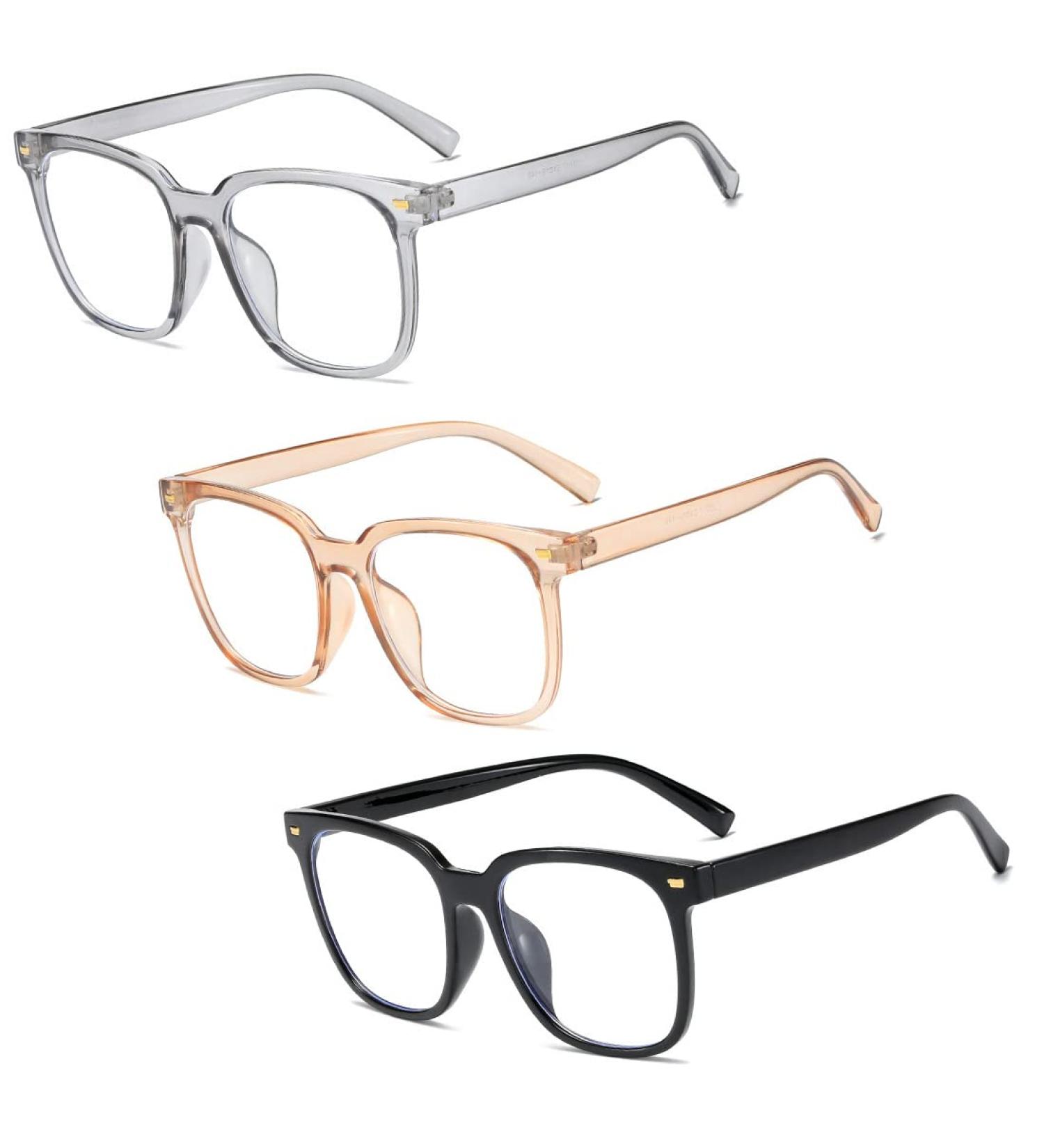 SCJJZ Ultra-Light Blue Light Blocking Glasses for Men & Women - 3-Piece Set for PC Gaming & TV - Anti-Blue Light Protection - Buy Online on GoSupps.com