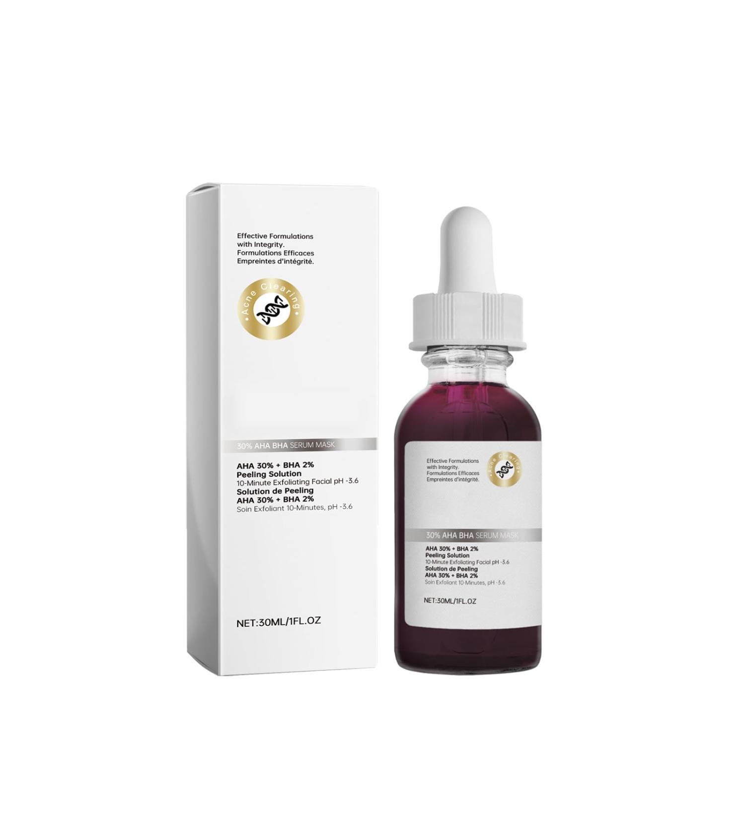 AHA BHA Exfoliating Essence - 30% Glycolic Acid & 2% Salicylic Acid Complex Gently Removes Dead Skin for a Smoother Clearer Complexion - Buy Online on GoSupps.com