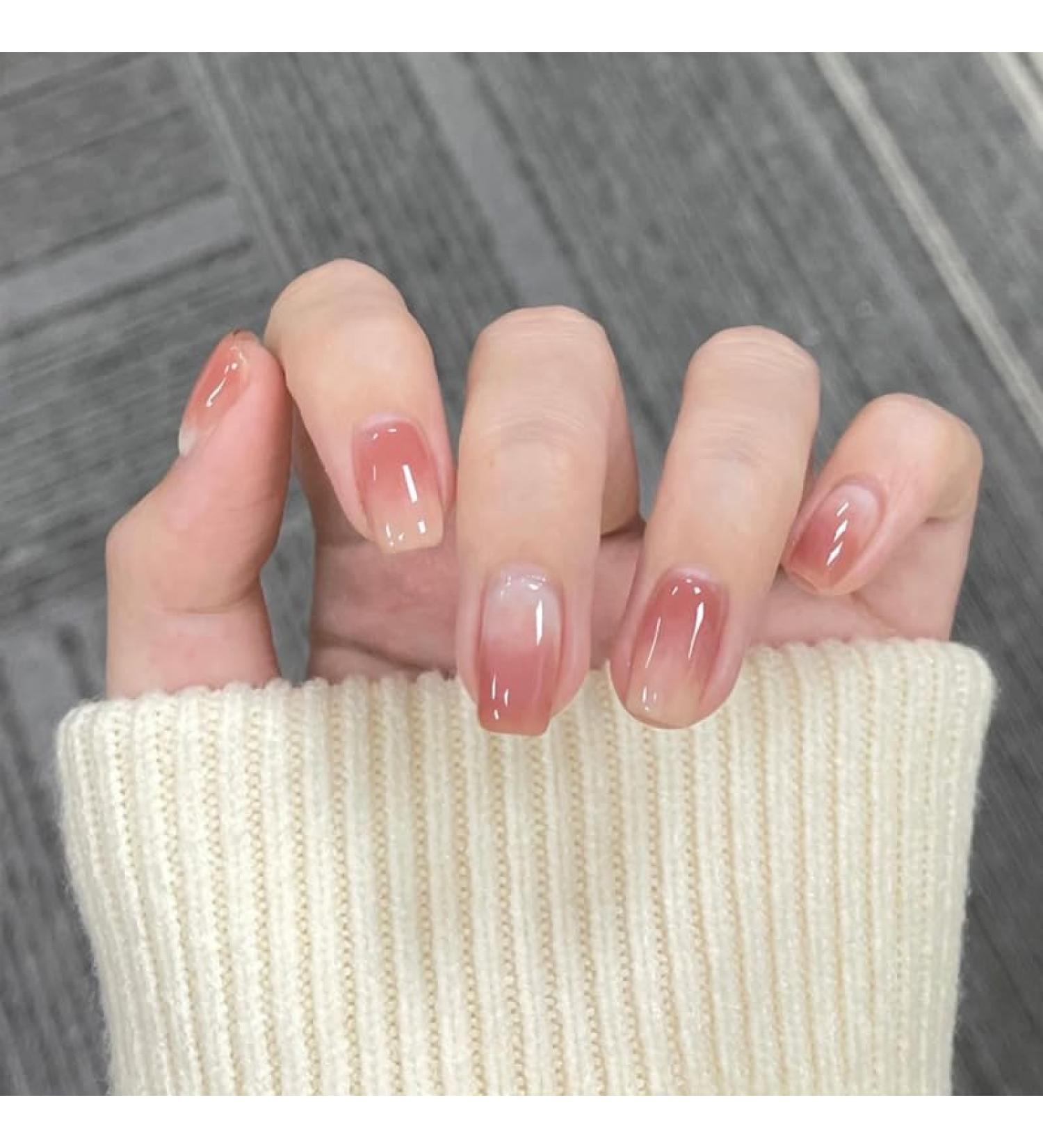24Pcs/Set Press On Nails Mid Length Red Gradient False Nails Acrylic Fake Nails Full Cover Nails Tips Artificial Finger Manicure Press on nails for Women and Girls - Buy Online on GoSupps.com