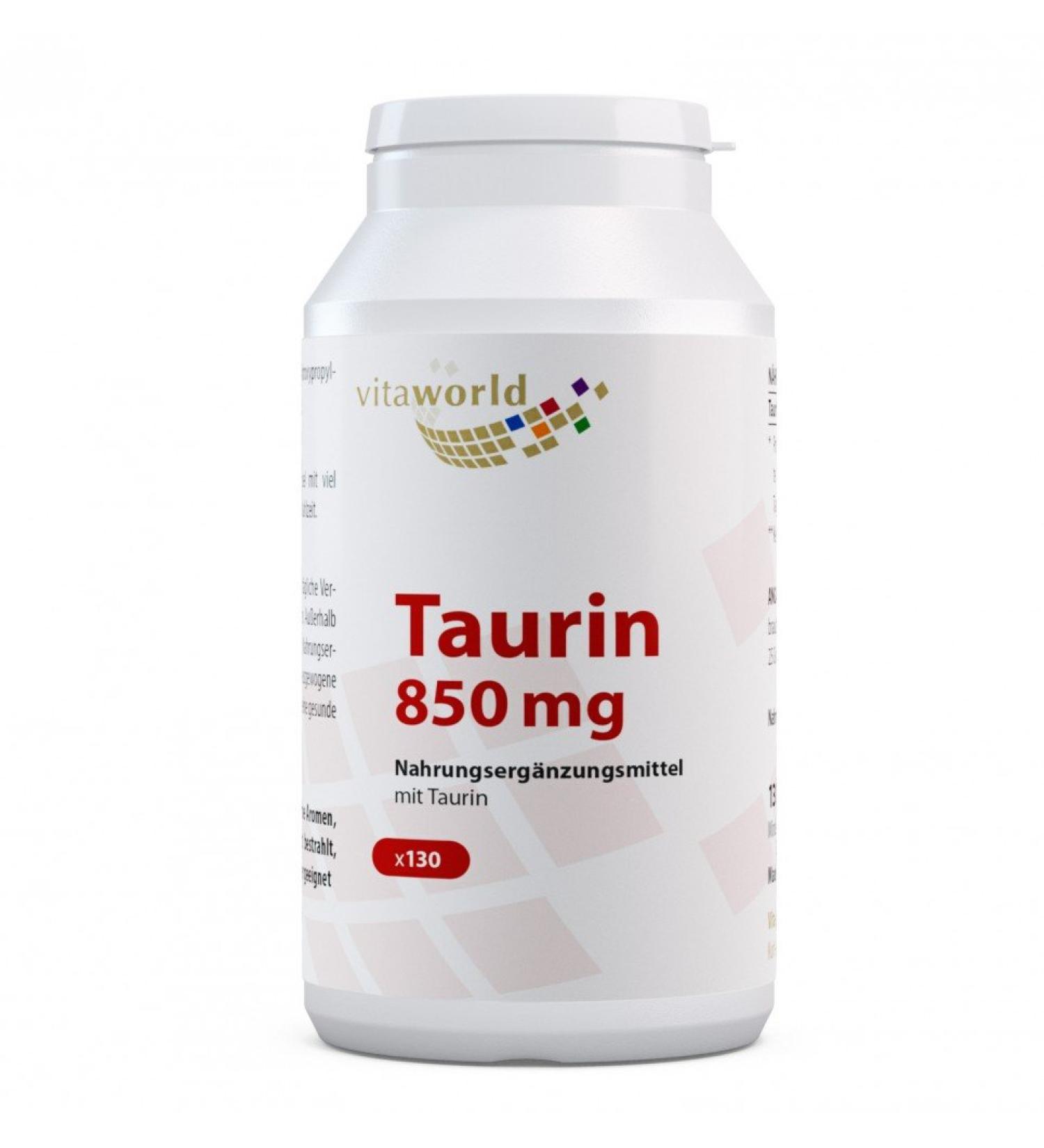 Vita World Taurine 850mg 130 Capsules Made in Germany