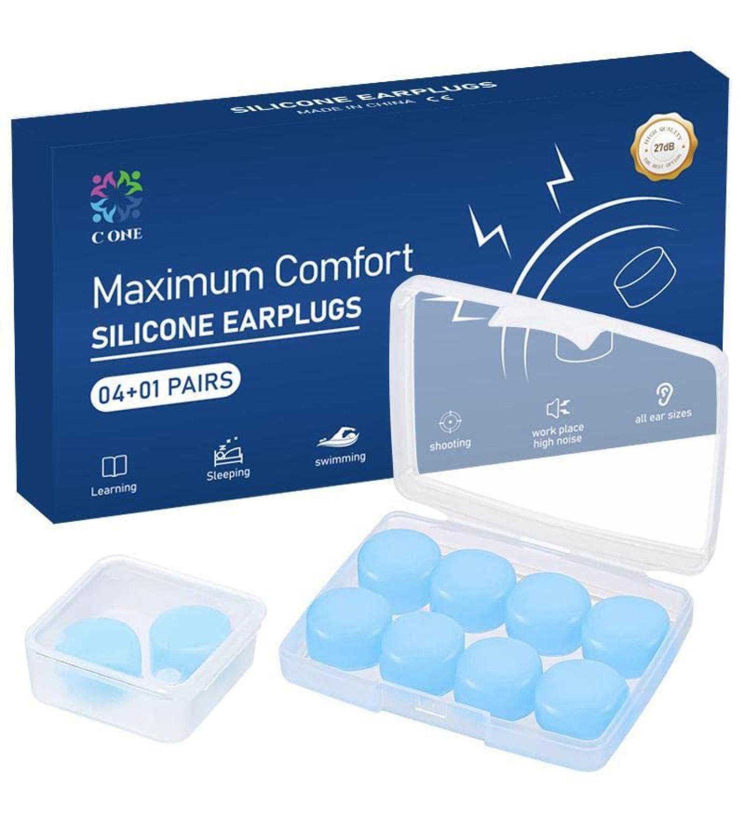 Soft Moldable Silicone Ear Plugs | 32 dB NRR Noise Reduction for Sleep, Concerts, Swimming, Shooting | Reusable Earplugs for Snoring, Airplane, Musicians & Motorcycle - Buy Online on GoSupps.com