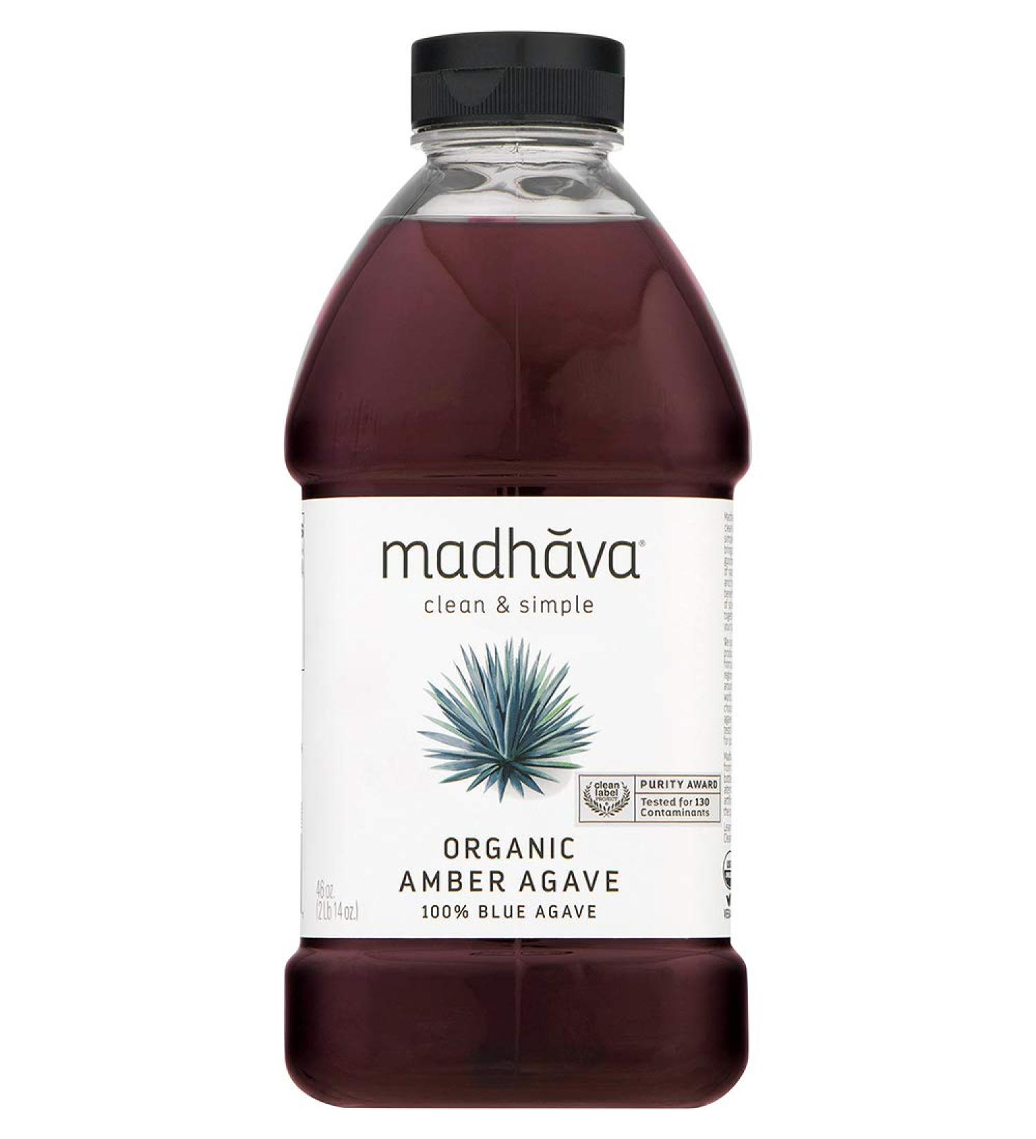 Madhava Naturally Sweet Organic Blue Agave Low-Glycemic Sweetener  Amber Raw  46 Ounce (Packaging may vary) - Buy Online on GoSupps.com