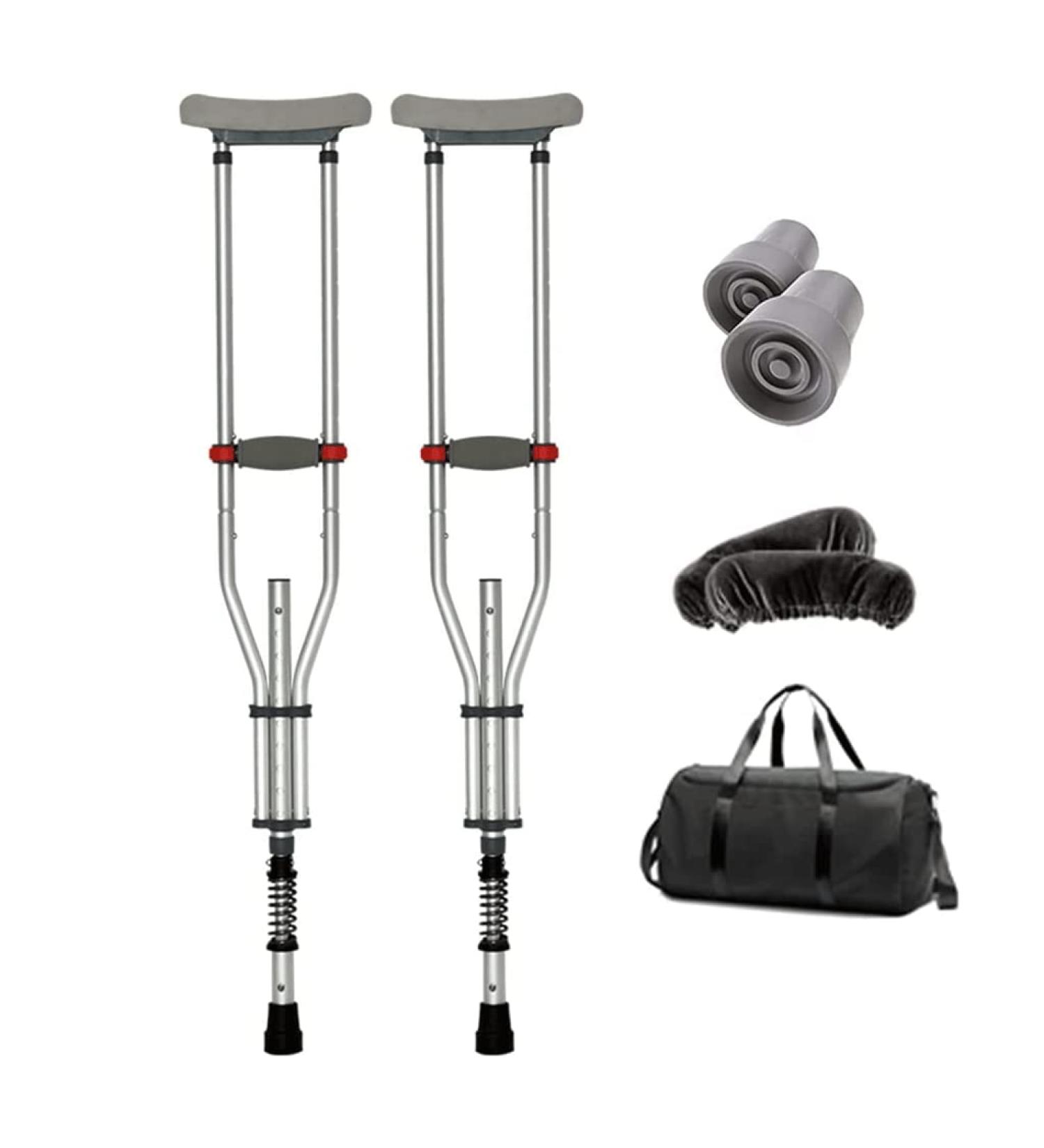 Forearm Crutches with Spring Shock Absorber Canes Aluminum Folding Underarm Crutches Adjustable for Men Women Or Teens Independence - Buy Online on GoSupps.com