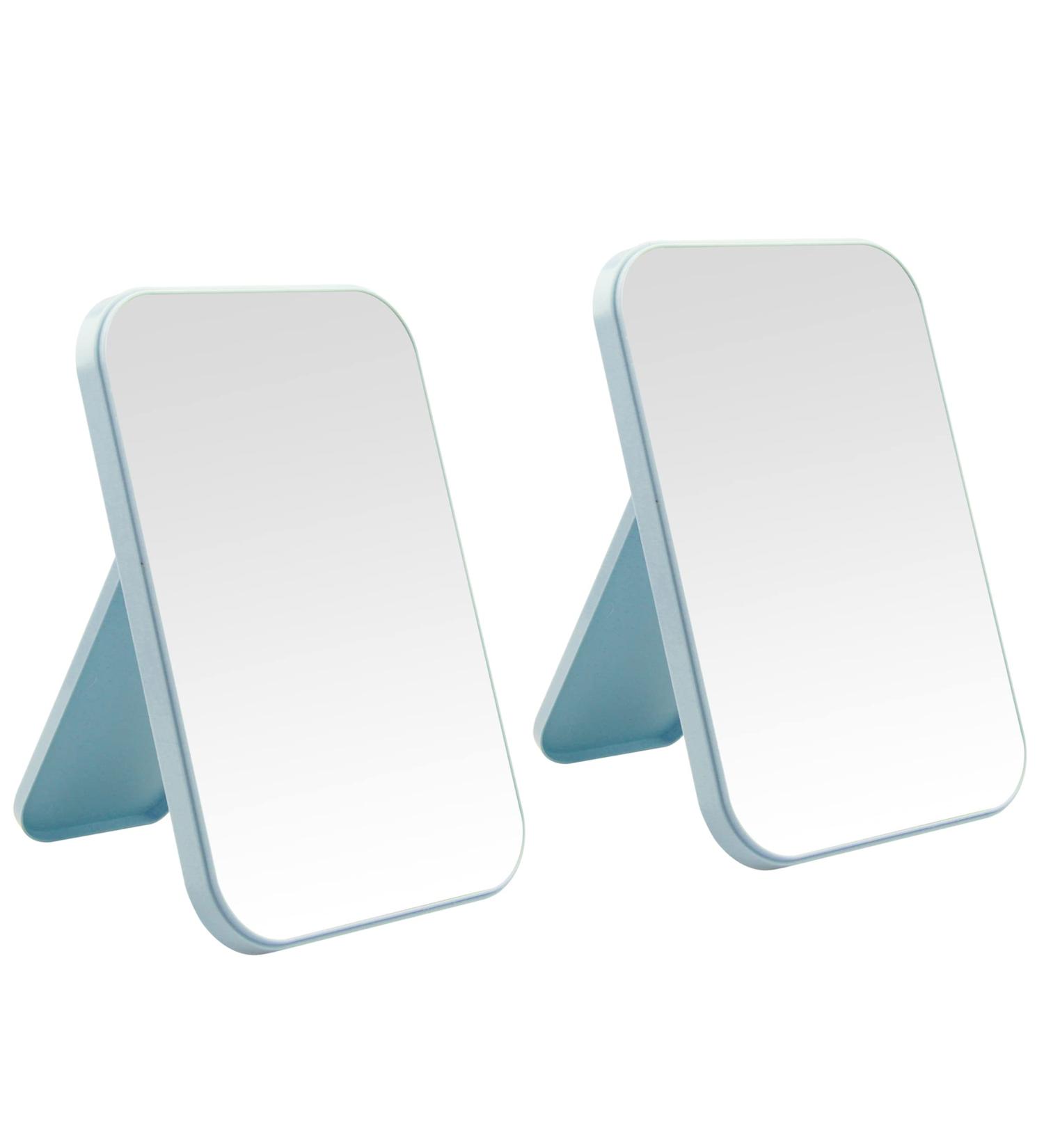 Nutair 8-Inch Portable Princess Mirror - 2Pcs Desktop Makeup Mirror, Dual-Purpose Square Mirror Blue - Buy Online on GoSupps.com