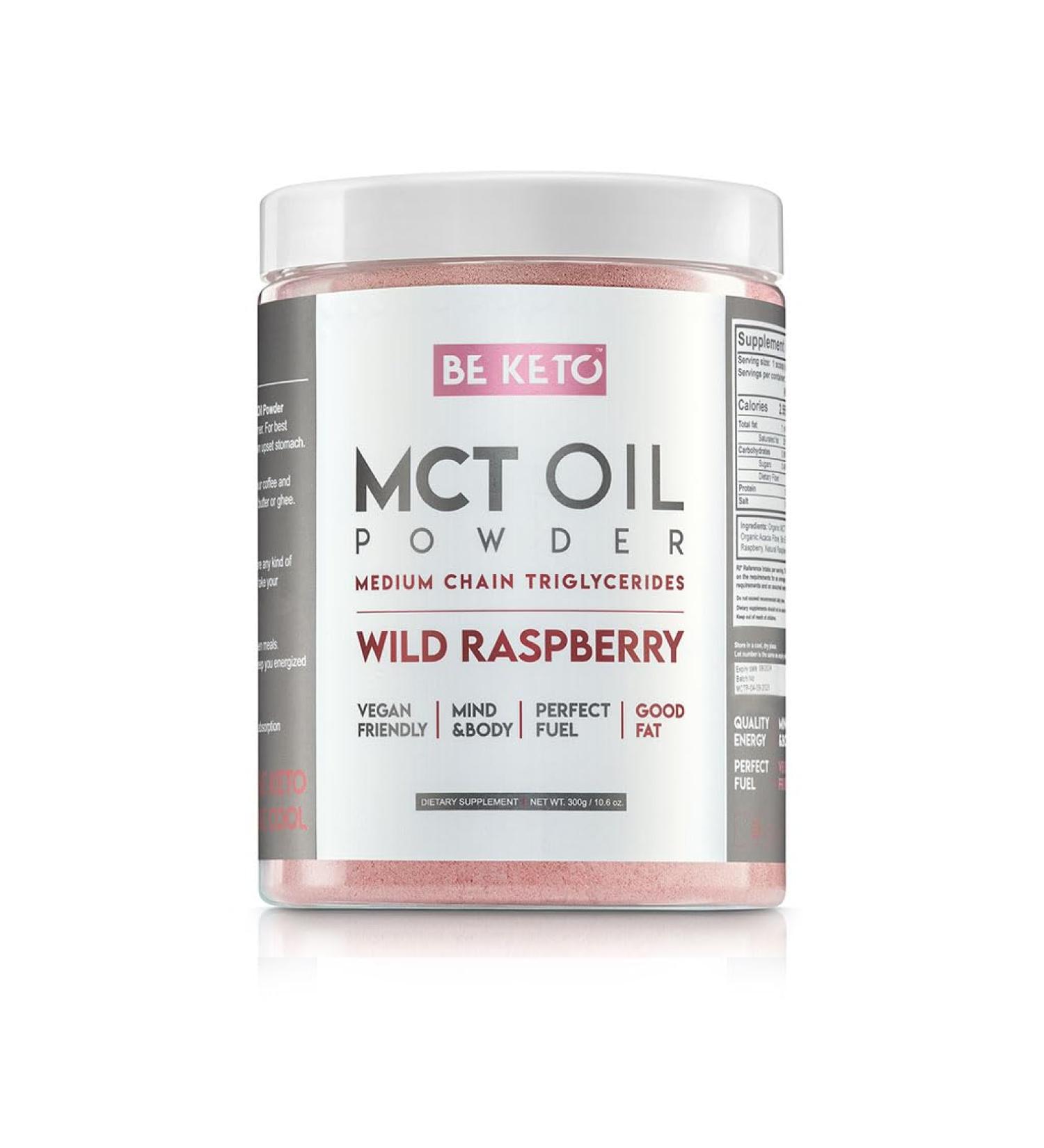 Be Keto MCT Oil Powder - Wild Raspberry 300g - Buy Online on GoSupps.com