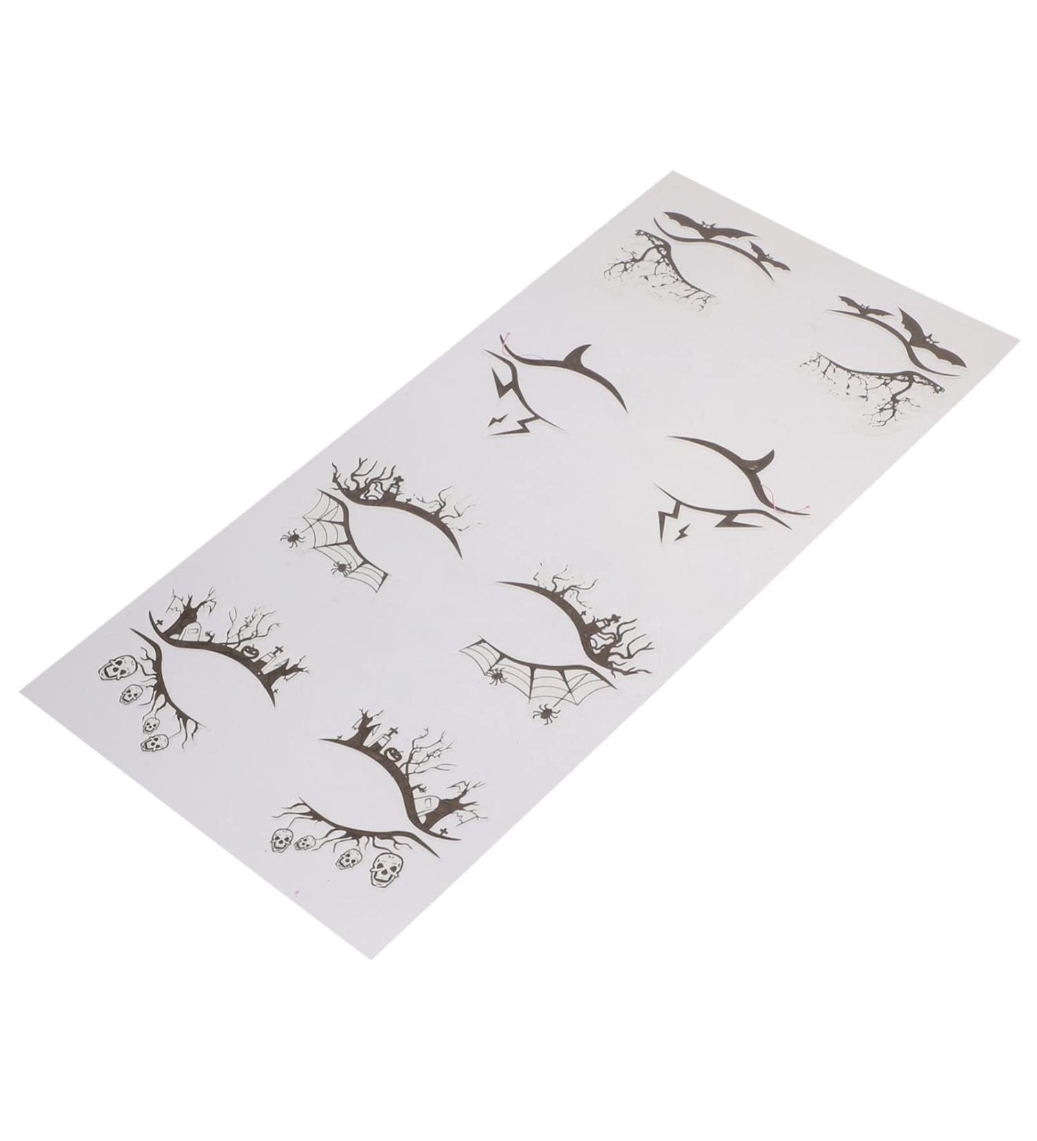HAPINARY 8 Pairs Halloween Eyeliner Stickers Tool Stickers Face Stickers Eye Makeup Sticker Pvc Black - Buy Online on GoSupps.com