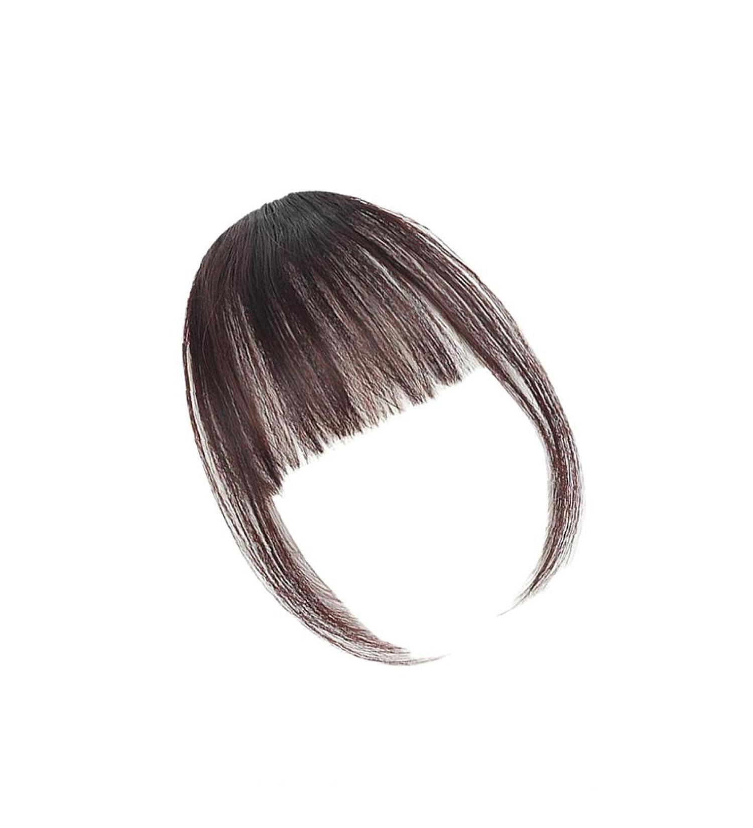 Buy Dark Brown Hair Bangs Clip - Replacement False Bangs & Portable Faux Hair Extensions for a Perfect Fringe - Buy Online on GoSupps.com