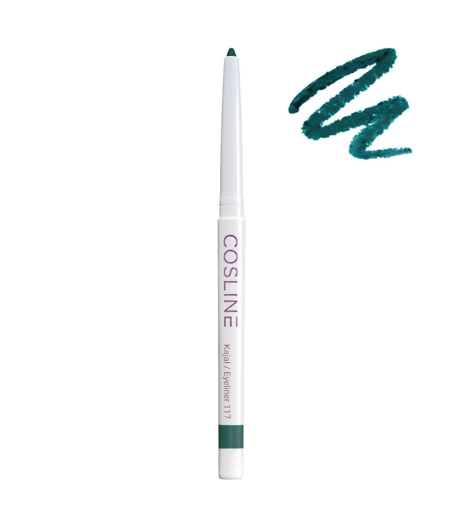 Cosline Kajal & Eyeliner No. 117 - Dark Green | Waterproof Soft & Vegan | High Pigmentation Made in Germany - International Shipping Available - Buy Online on GoSupps.com