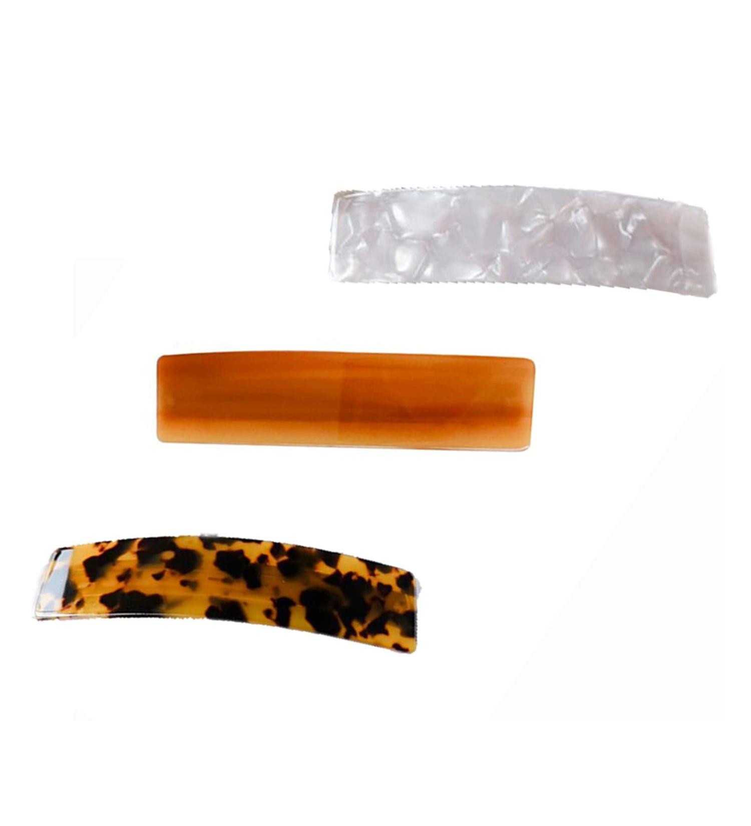 Vintage Style 3-Piece Hair Clip Set | Classic French Automatic Ponytail Holder for Medium & Thick Hair - Perfect Hair Jewelry for Women & Girls - Buy Online on GoSupps.com