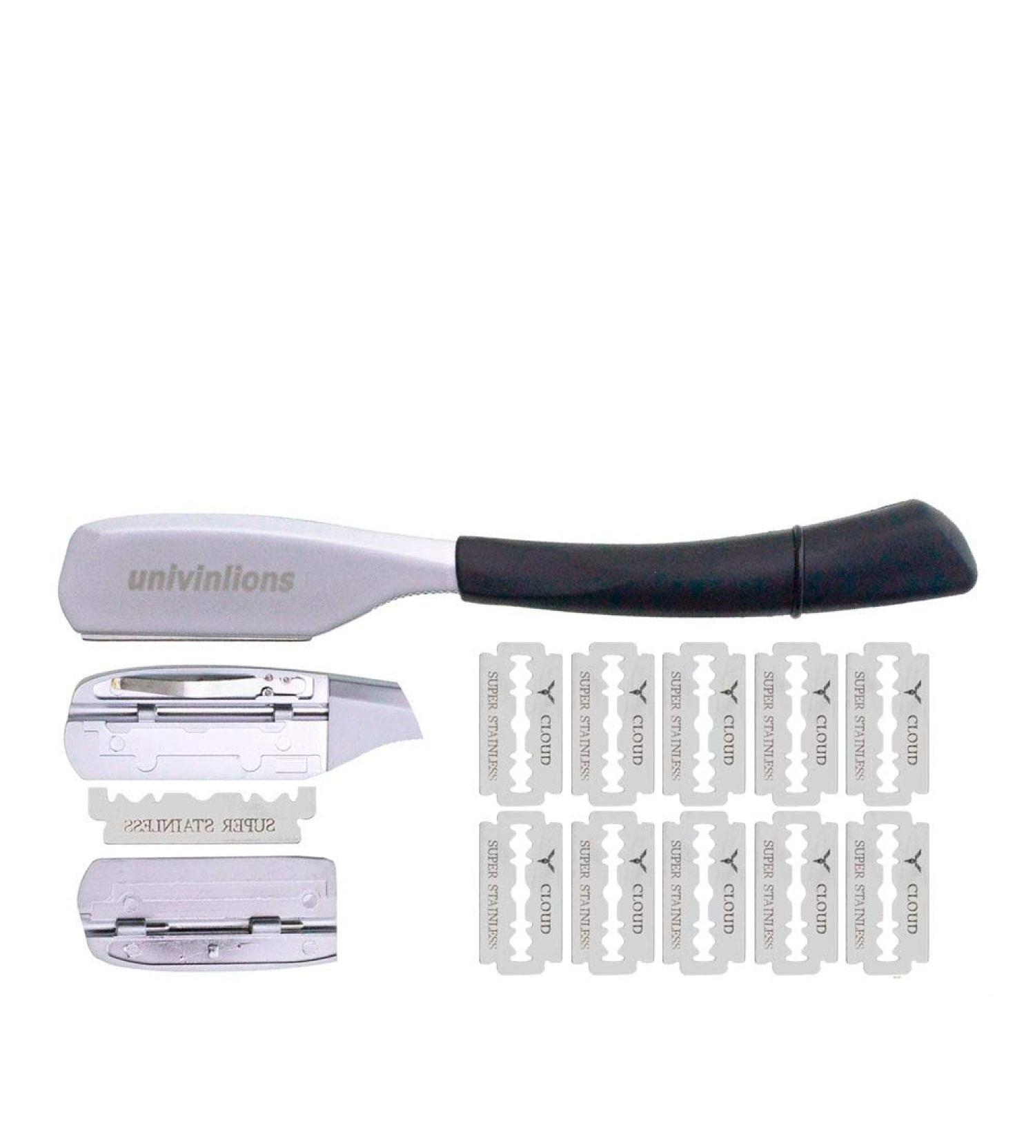 Buy DE Razors | 10 Blades Manual Shaver for Men | Perfect for Beard Face & Body Hair Removal - International Shipping - Buy Online on GoSupps.com