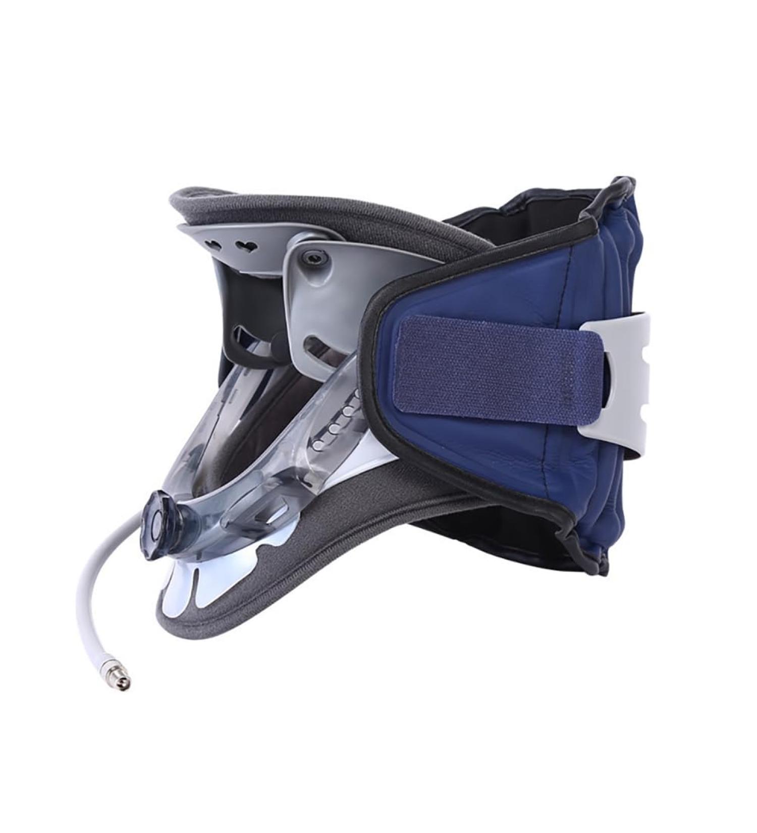 RKXKJ Inflatable Collar - Adjustable Neck Traction Device with 6-Speed Height 360 Protection & Airbag for Cervical Relief - Blue - Buy Online on GoSupps.com