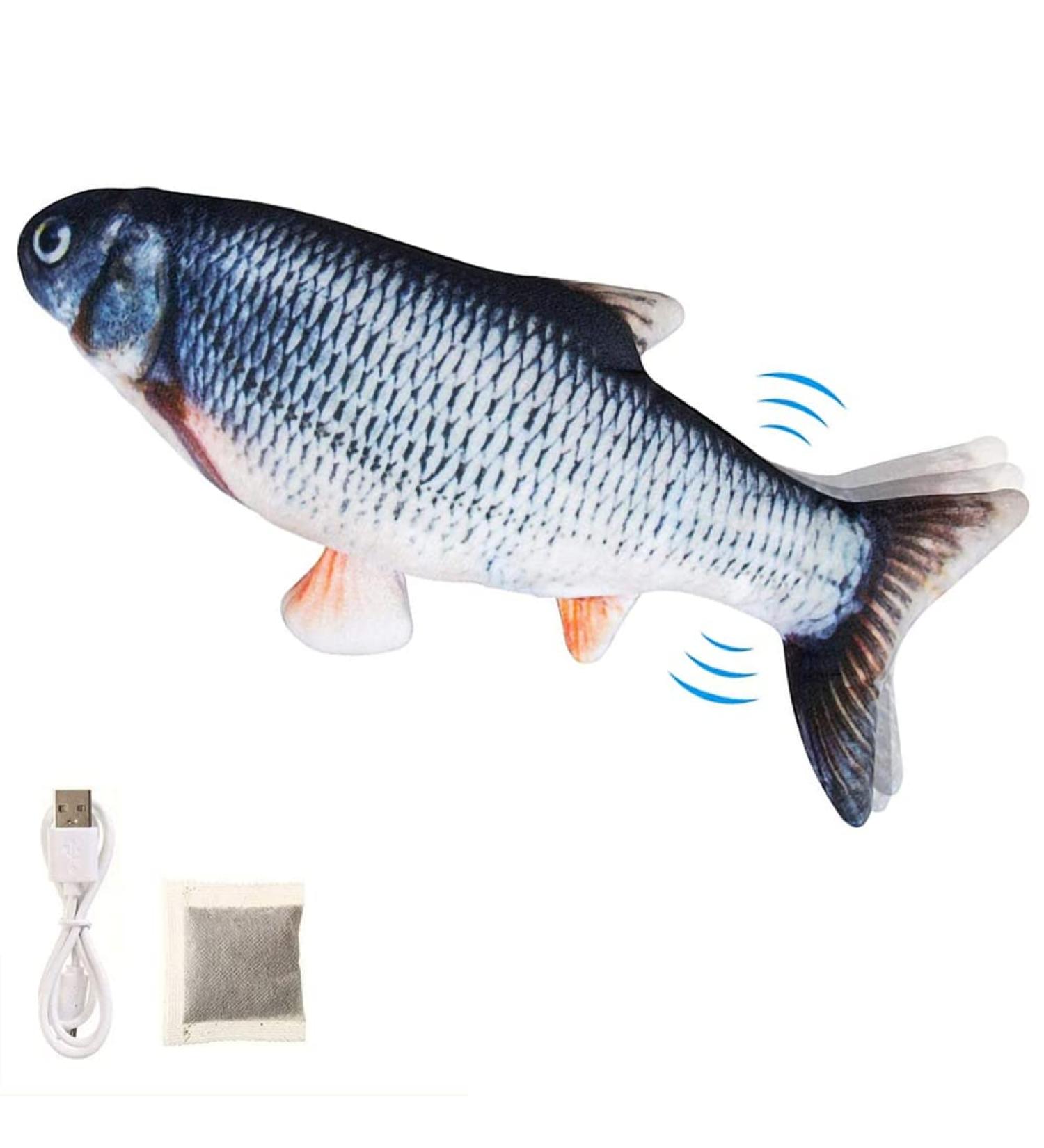 Interactive Bangshou Catnip Fish Toy - Electric Plush Carp for Cats & Kids | Washable Cat Toys - Buy Online on GoSupps.com