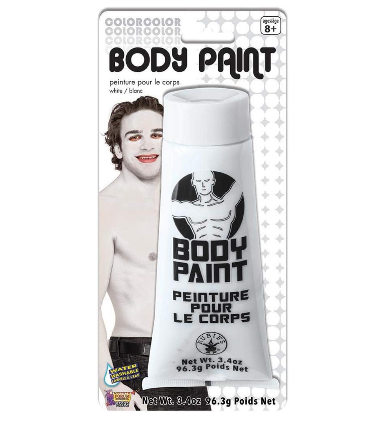 Forum Novelties 3.4 Oz White Fx Washable Body Face Paint Sports Fan Halloween Cream Tube Makeup