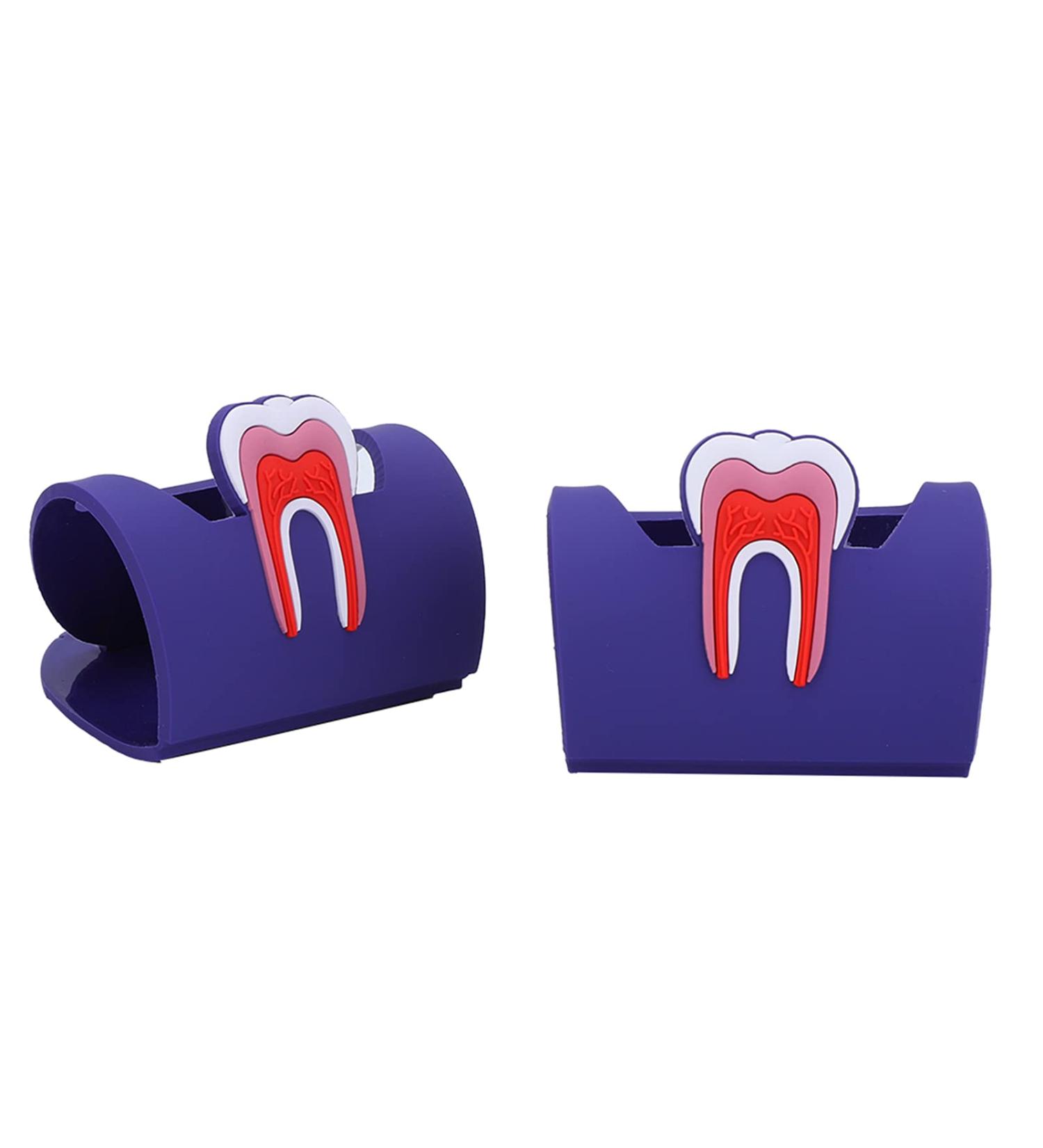 Verdant Touch Tooth-Shaped Card Holder - Purple Dental Stand & Gift for Dentists | Set of 2 - Buy Online on GoSupps.com