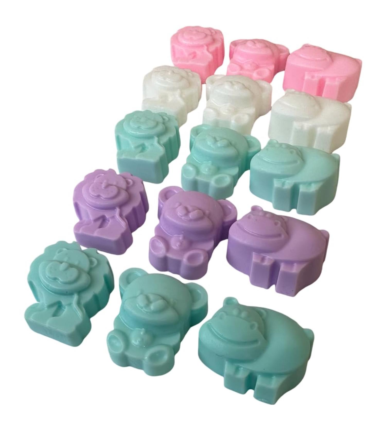 Generic 15 soaps with fun animals in beautiful pastel tones and different aromas. 5 bears 5 hippos and 5 little lions with delicate aromas. - Buy Online on GoSupps.com