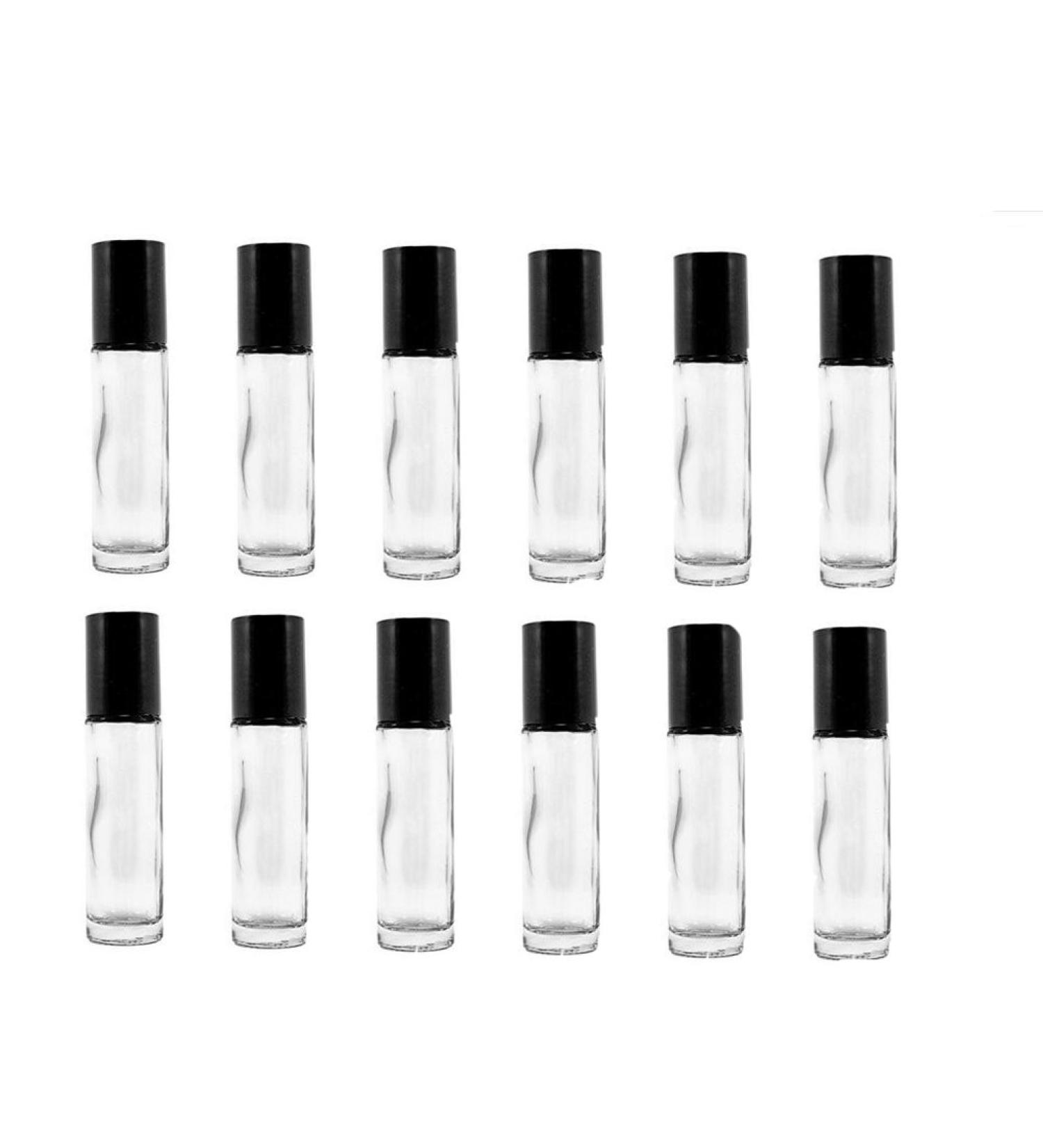 0.33oz (10ml) Refillable Glass Roll Bottles - 12 Pack for Aromatherapy Essential Oils & Lip Gloss - Buy Online on GoSupps.com